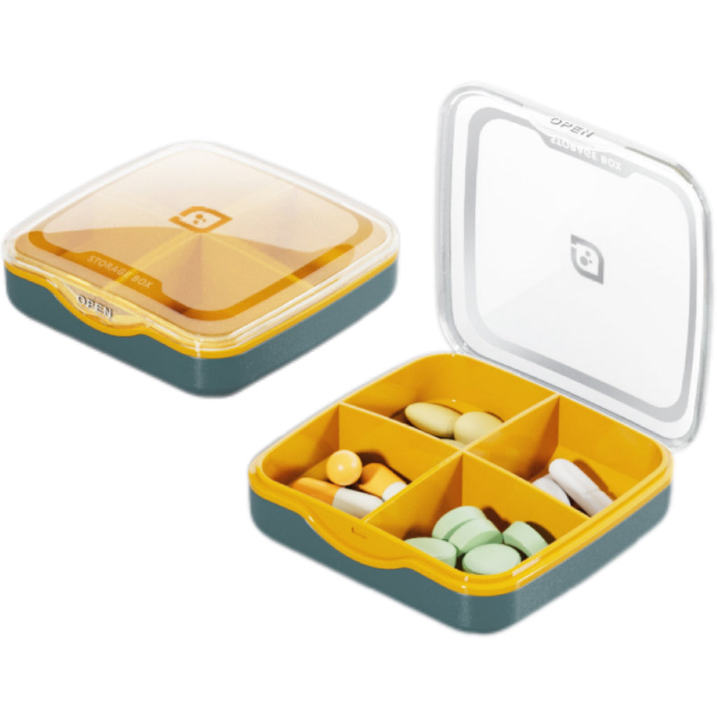 Portable Waterproof Pill Box – 4 Compartments
