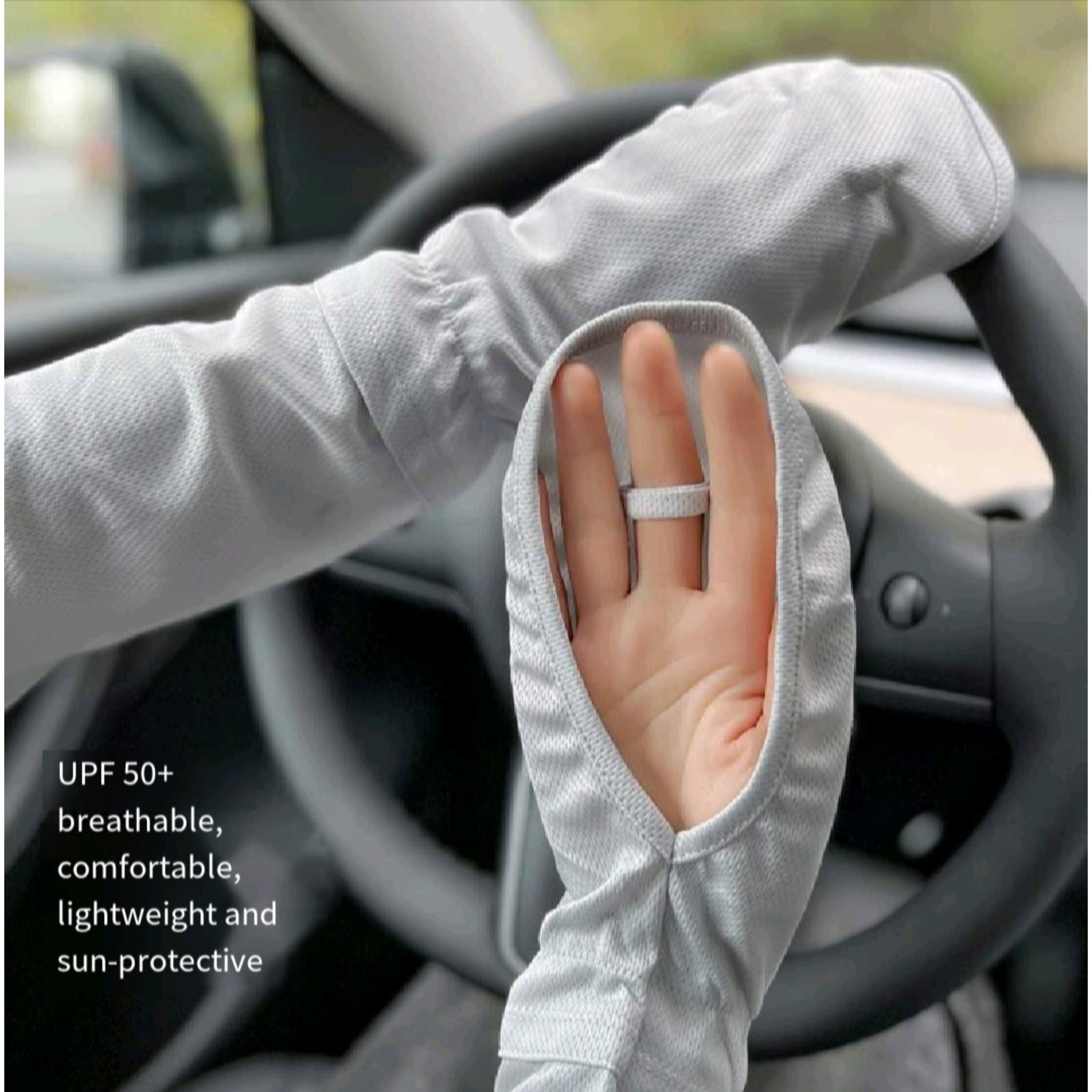 UPF 50 Cooling Fingerless Sun Gloves Women Driving