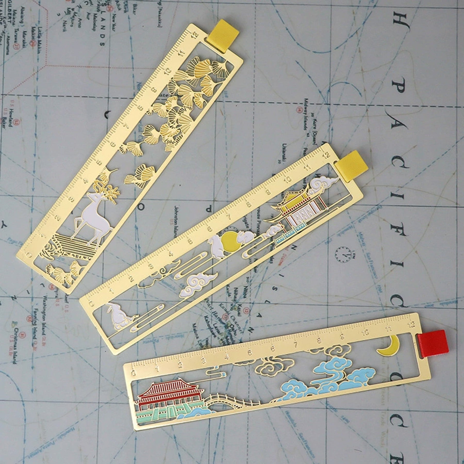Painted Metal Ruler Bookmark