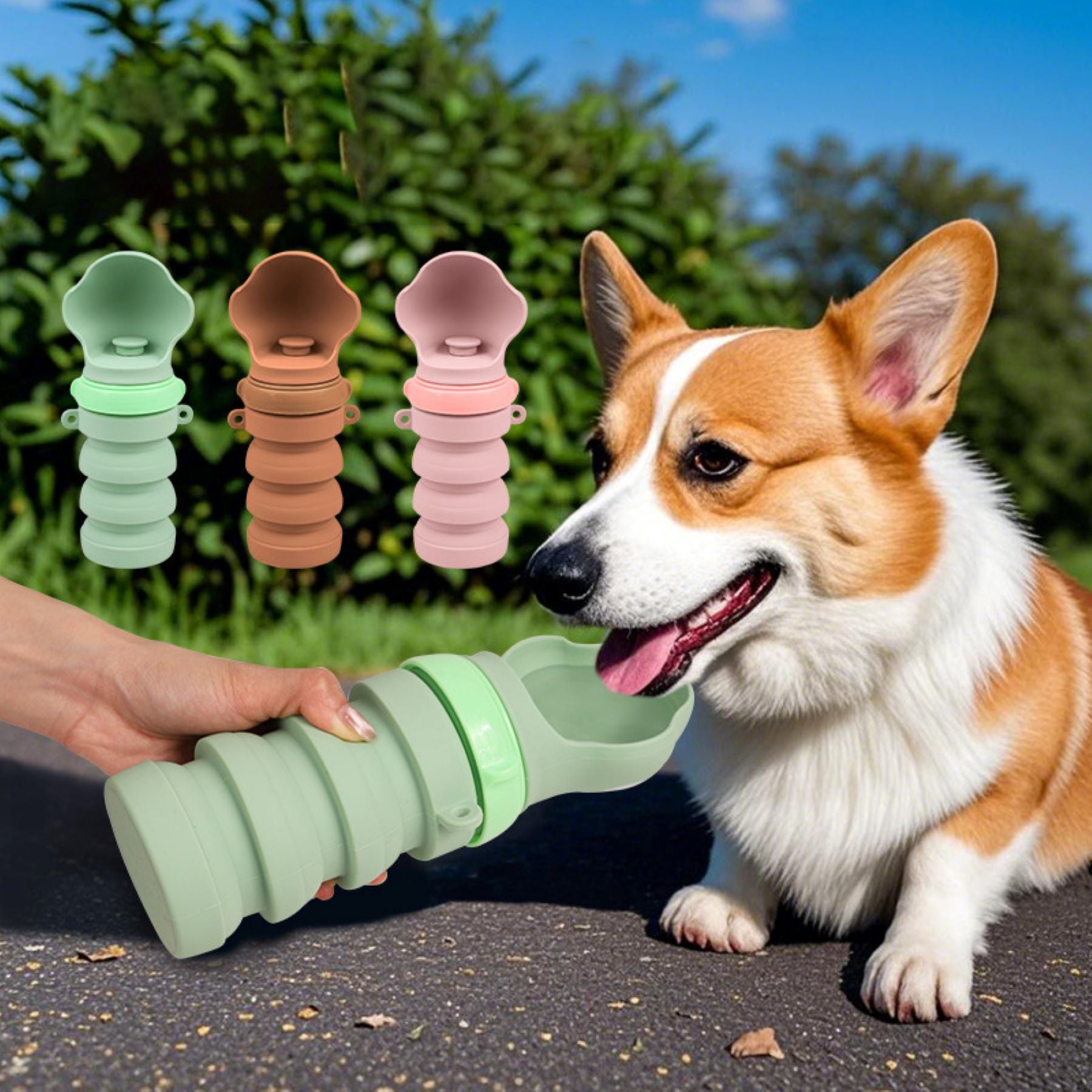 Collapsible Portable Pet Tail Water Cup
