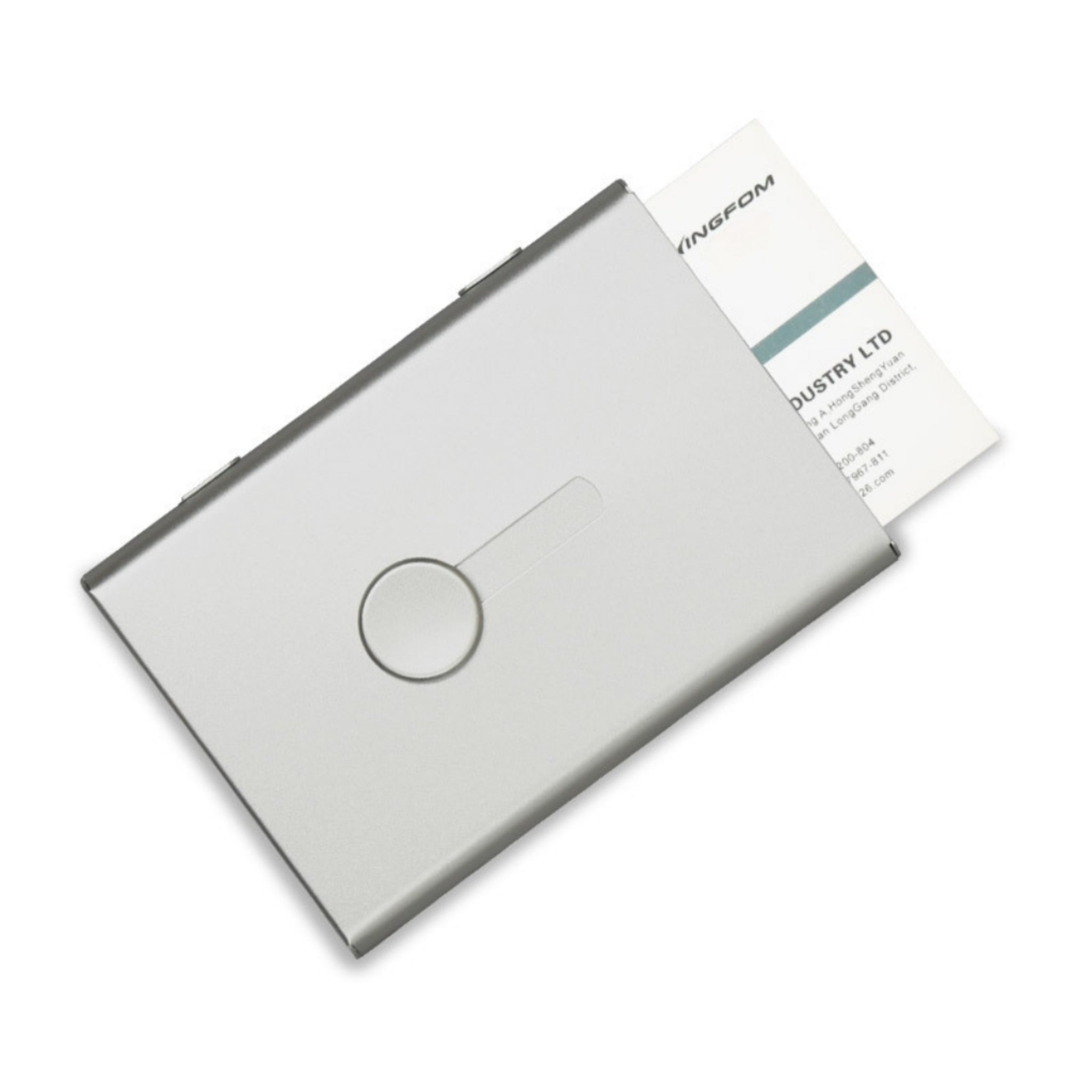 Portable Push Release Metal Business Card Holder