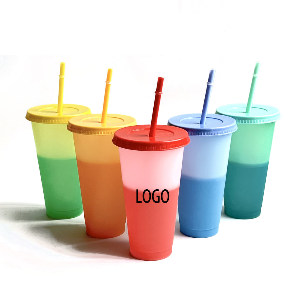 Plastic Tumbler With A Straw