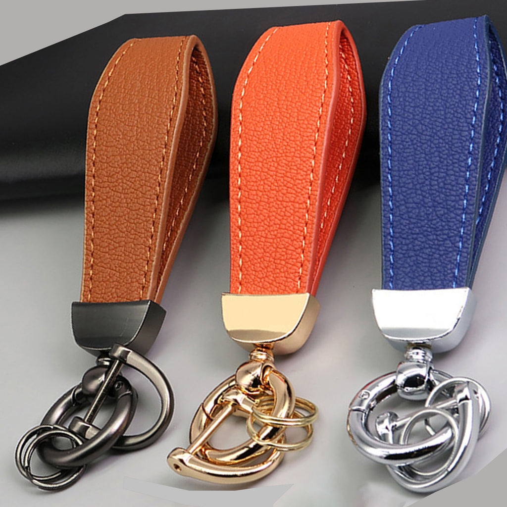 Metal Leather Keychain