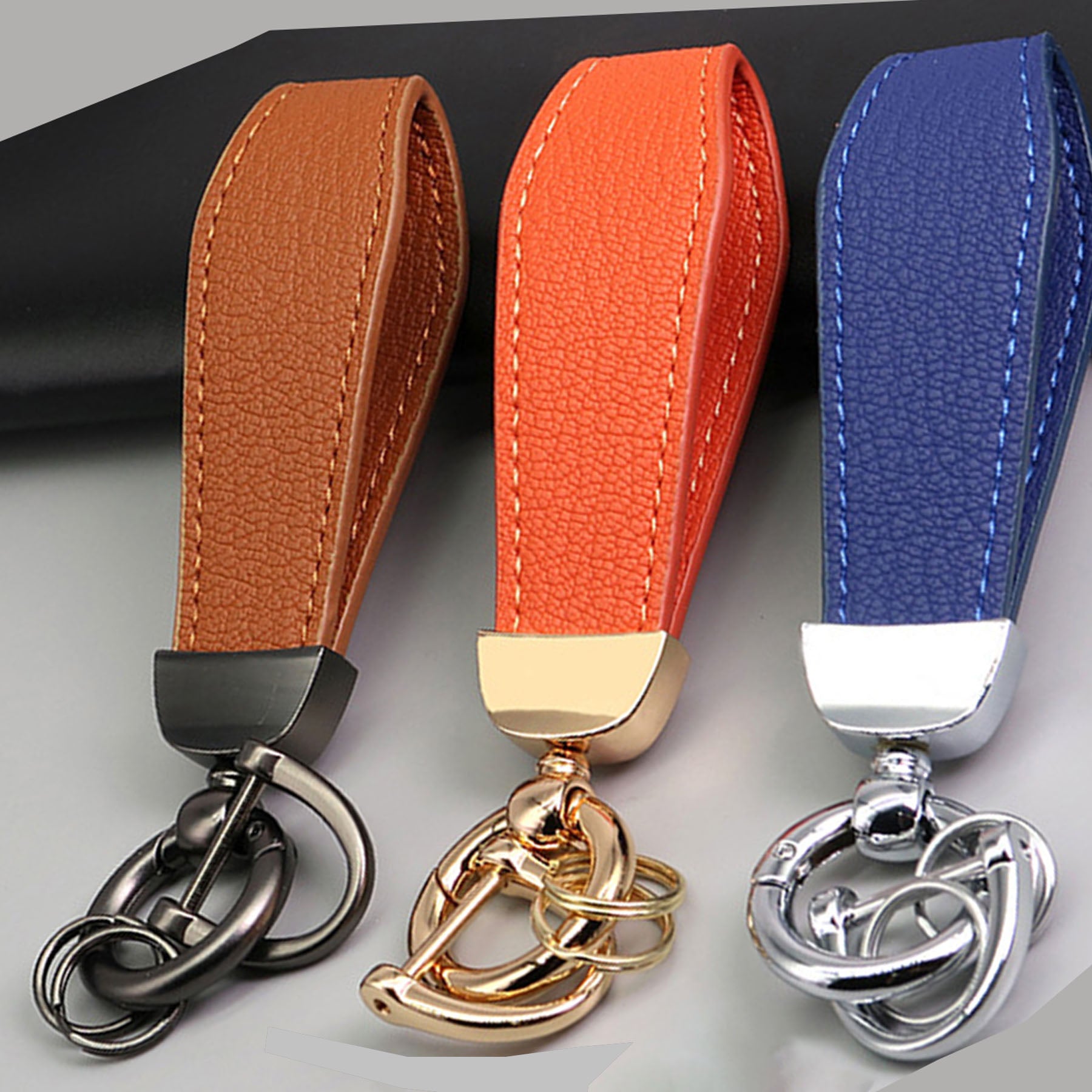 Metal Leather Keychain