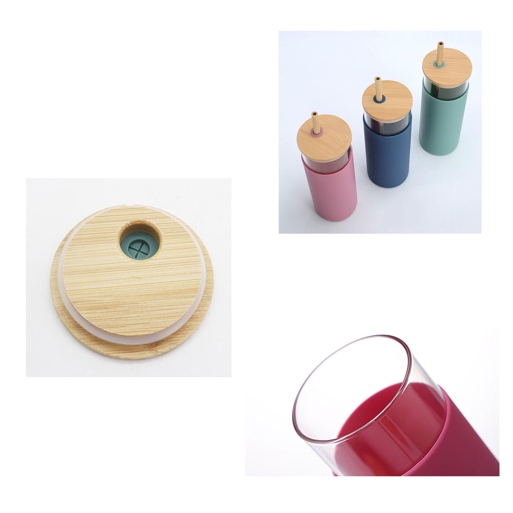 Glass Straw Silicone Cup Sleeve