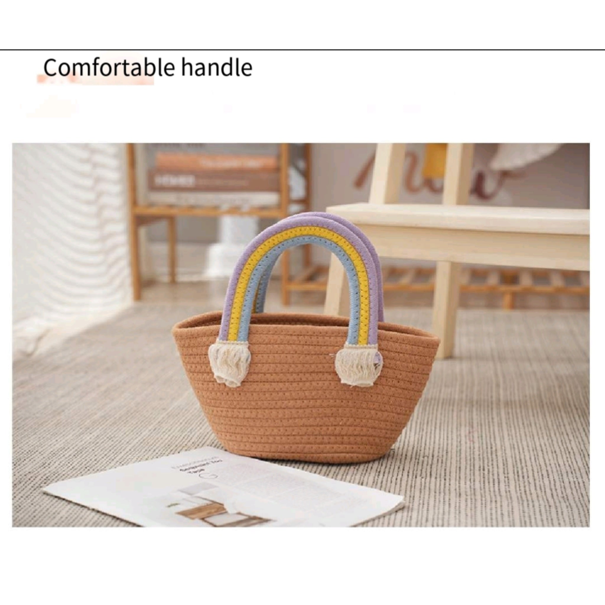 Pastel Rainbow Macrame Bag Handmade Cotton Bridal Favor