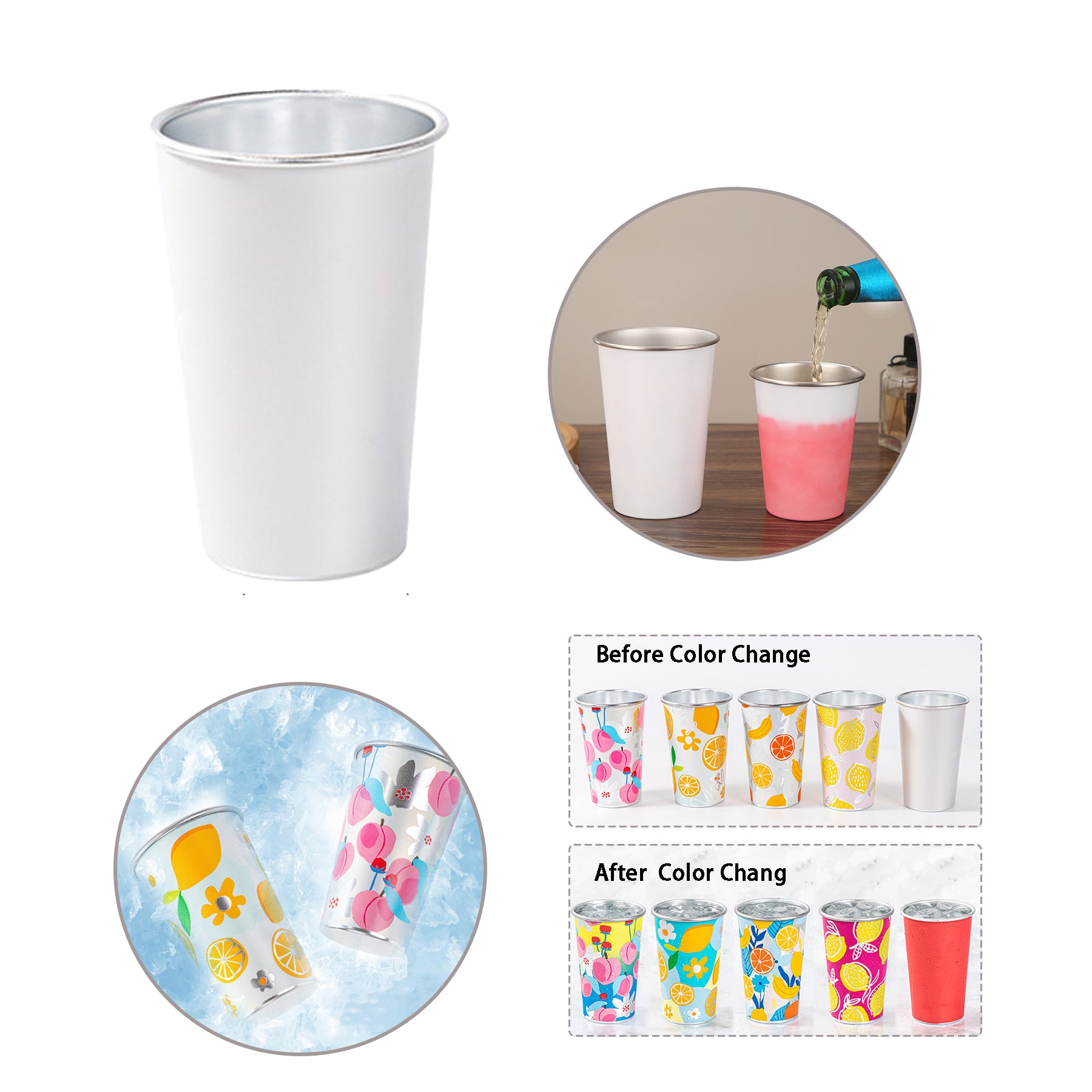 16Oz Color Changing Cup for Cold Drinks
