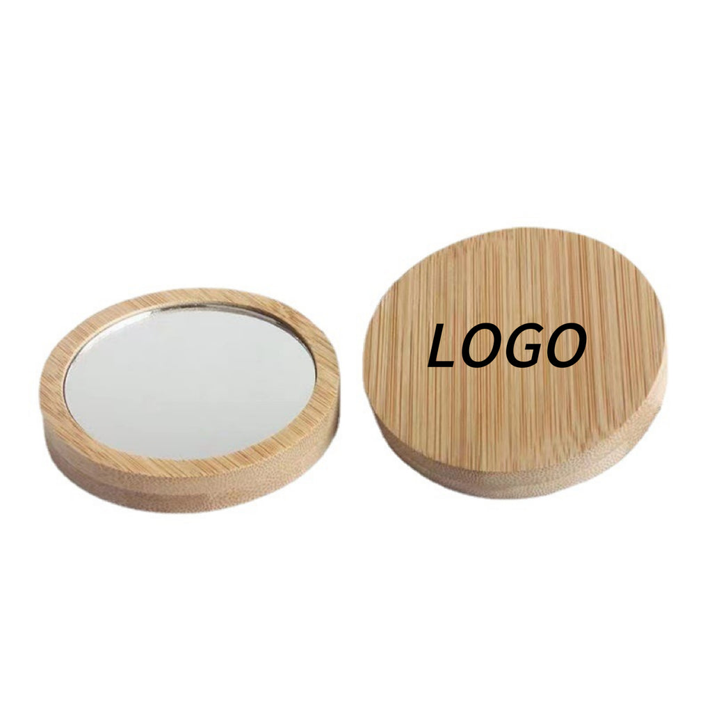Portable Bamboo Makeup Mirror
