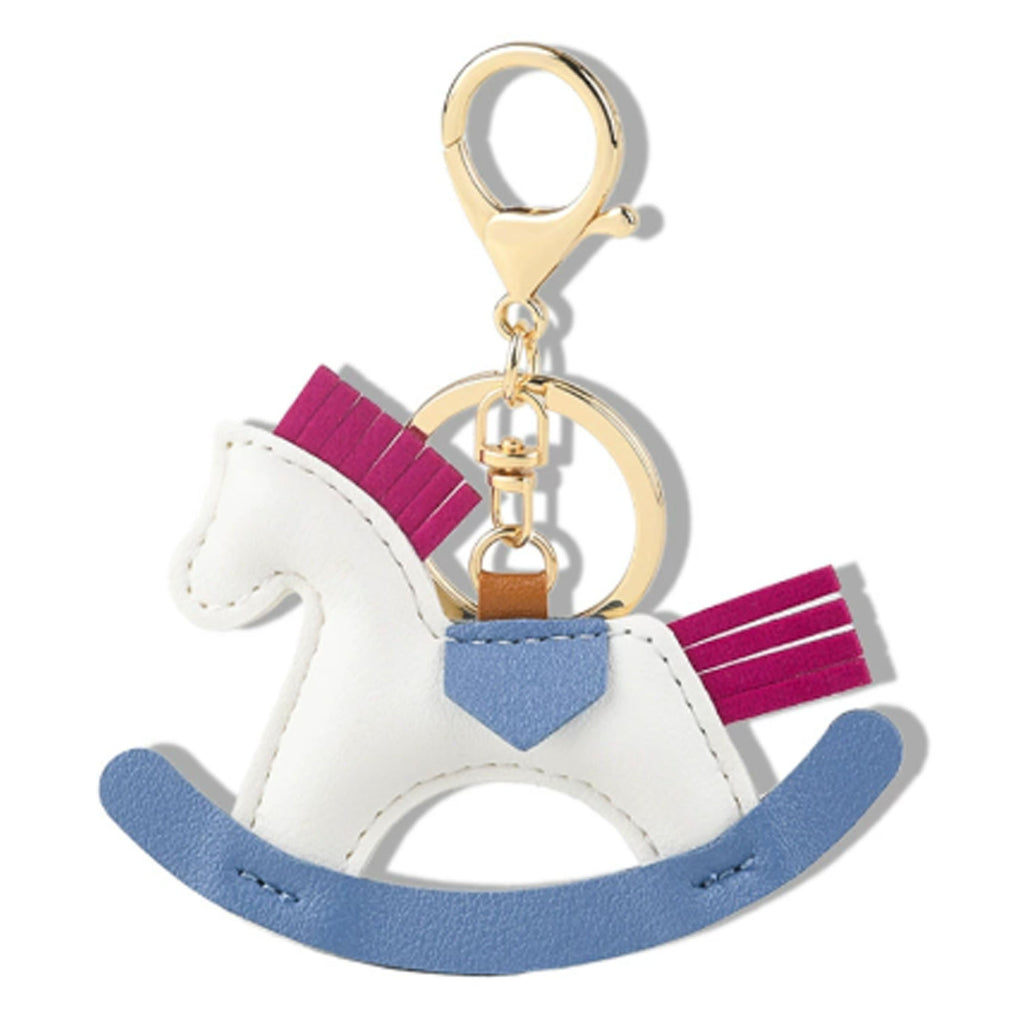 Handmade PU Leather Rocking Horse Keychain Cartoon Bag Charm