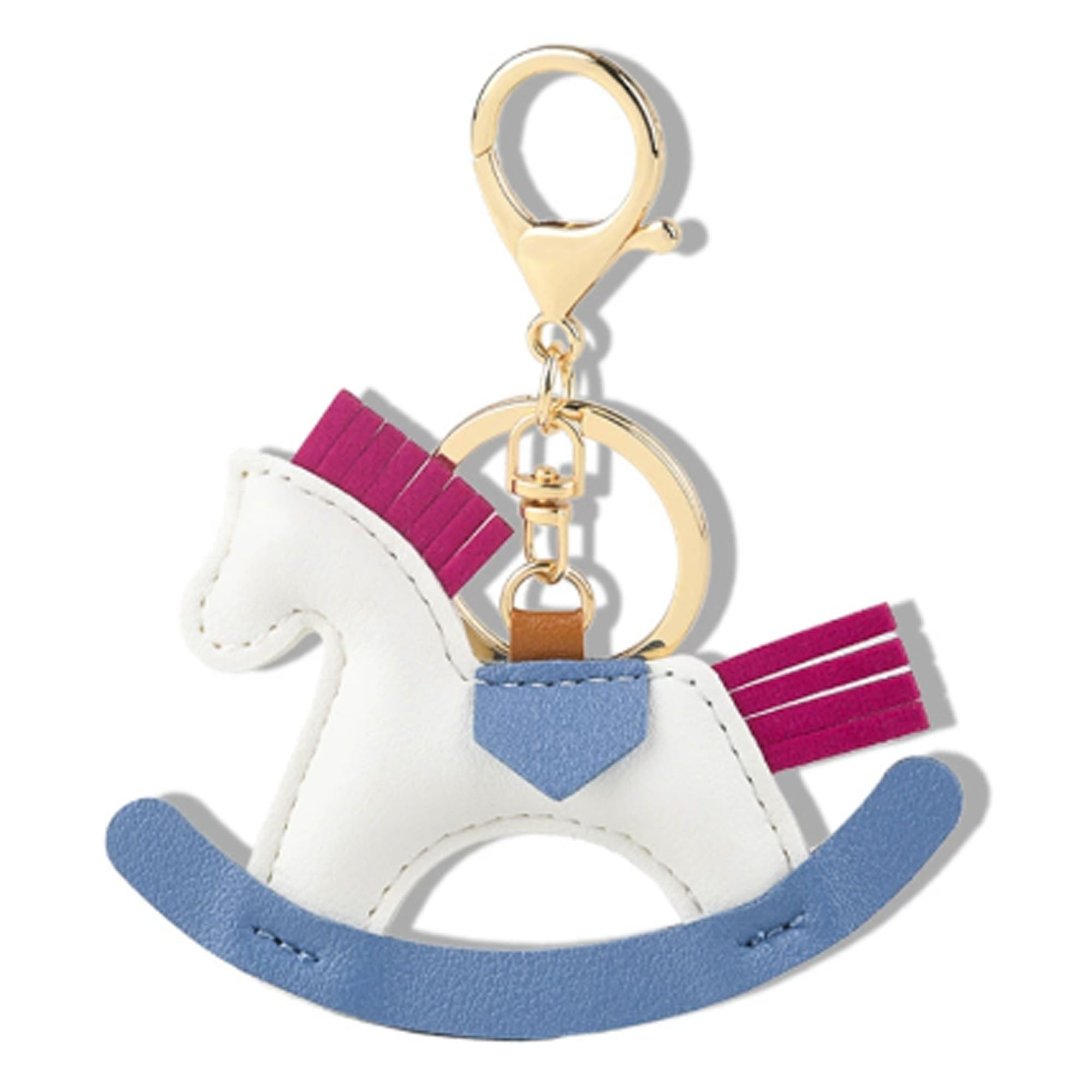 Handmade PU Leather Rocking Horse Keychain Cartoon Bag Charm