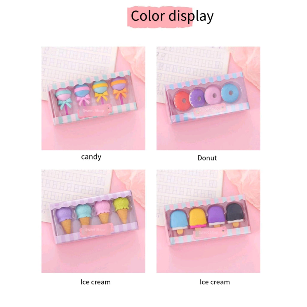 Student 4 Pieces Eraser Set