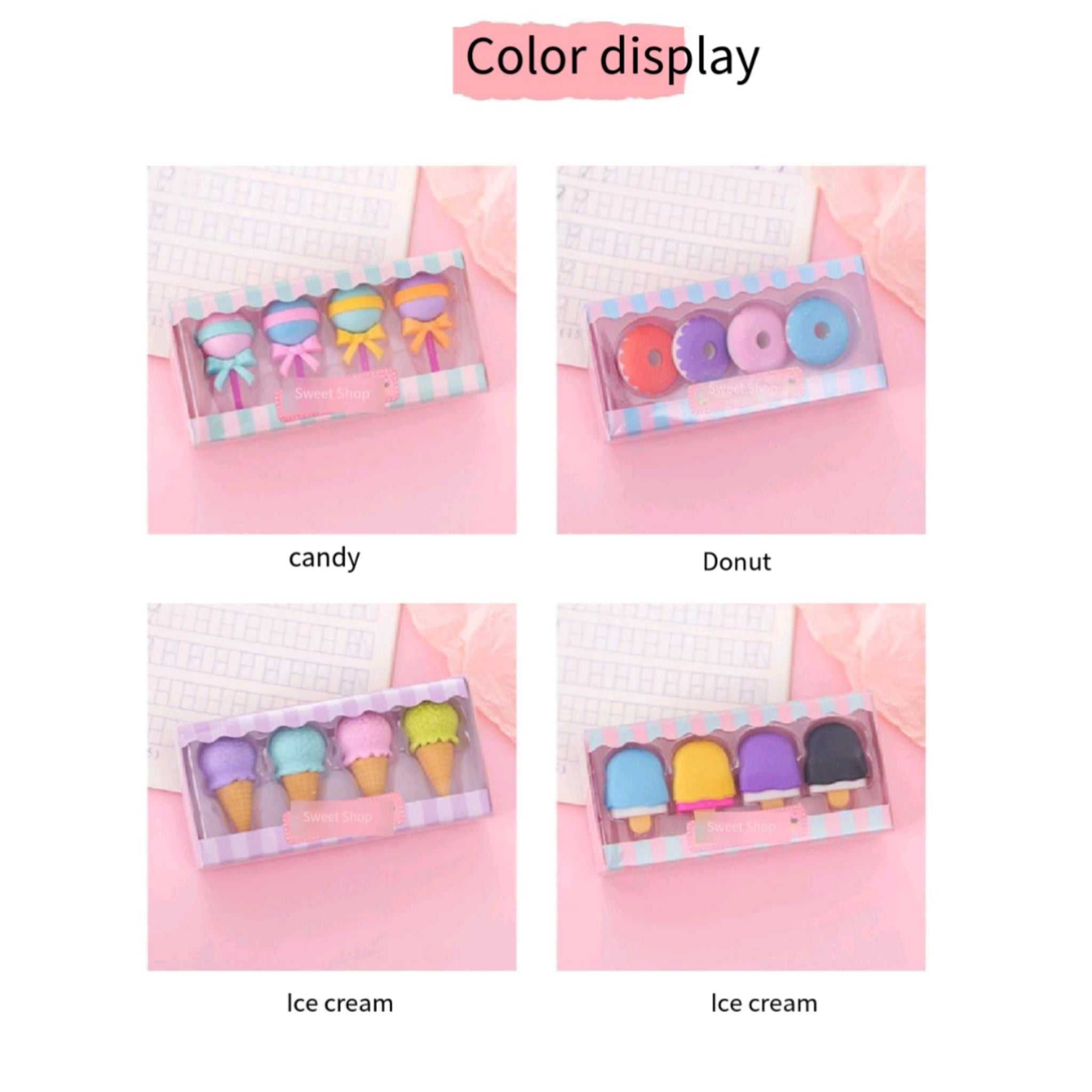Student 4 Pieces Eraser Set