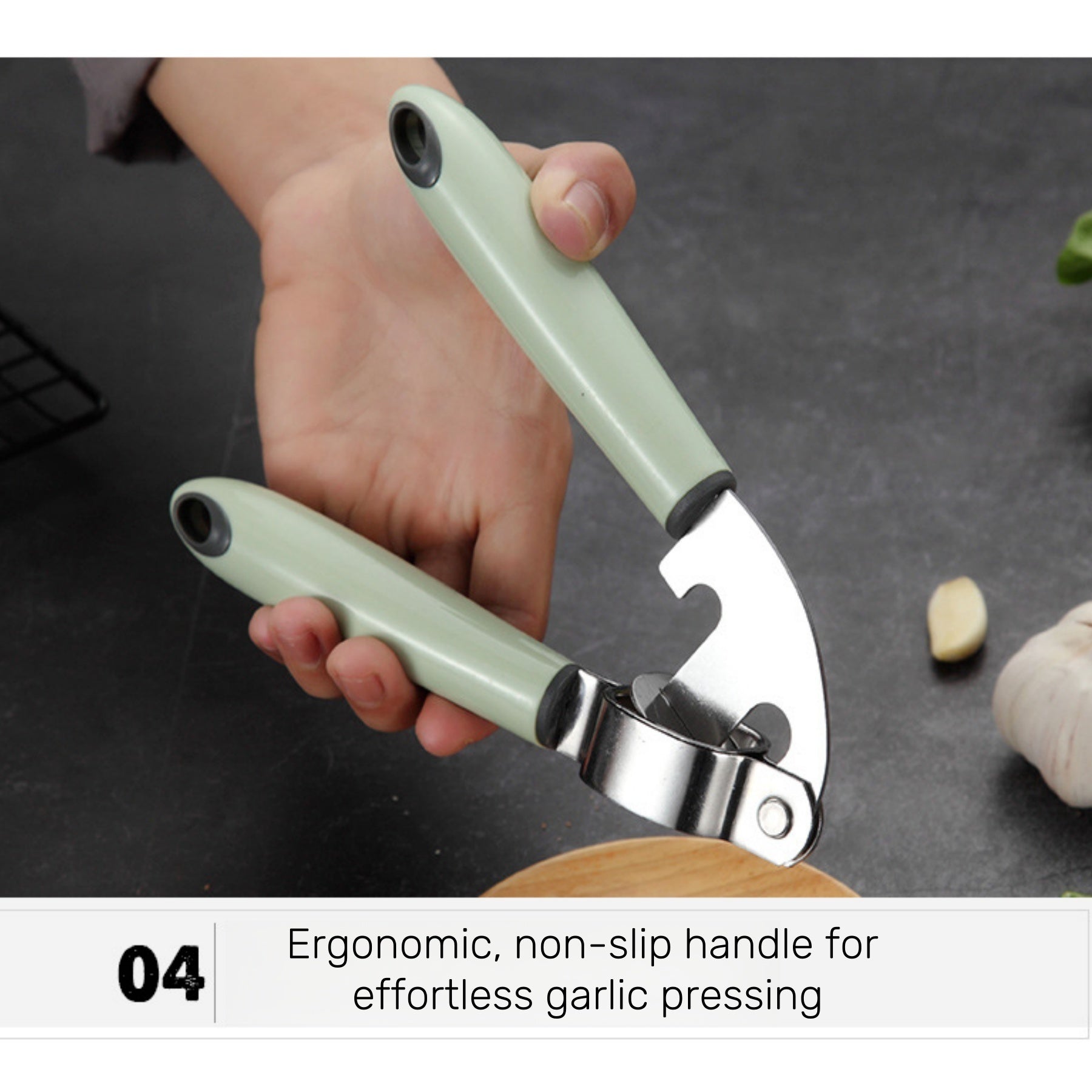 Household Stainless Steel Manual Garlic Press