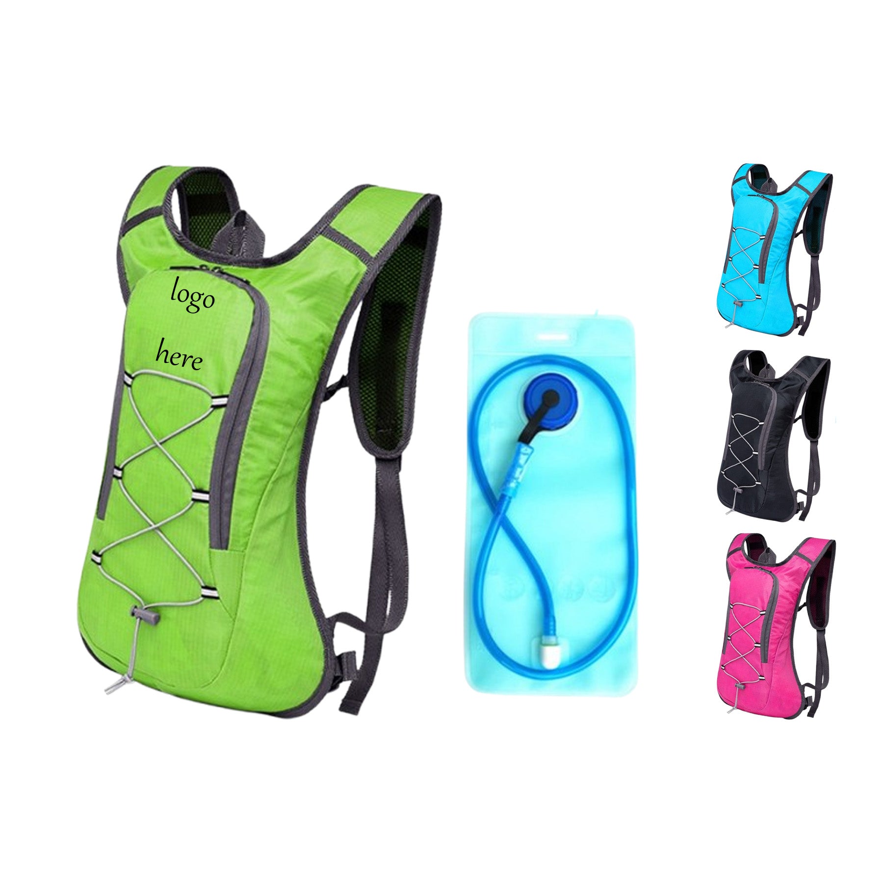 Cross Mesh Decorative Backpack With Water Bag