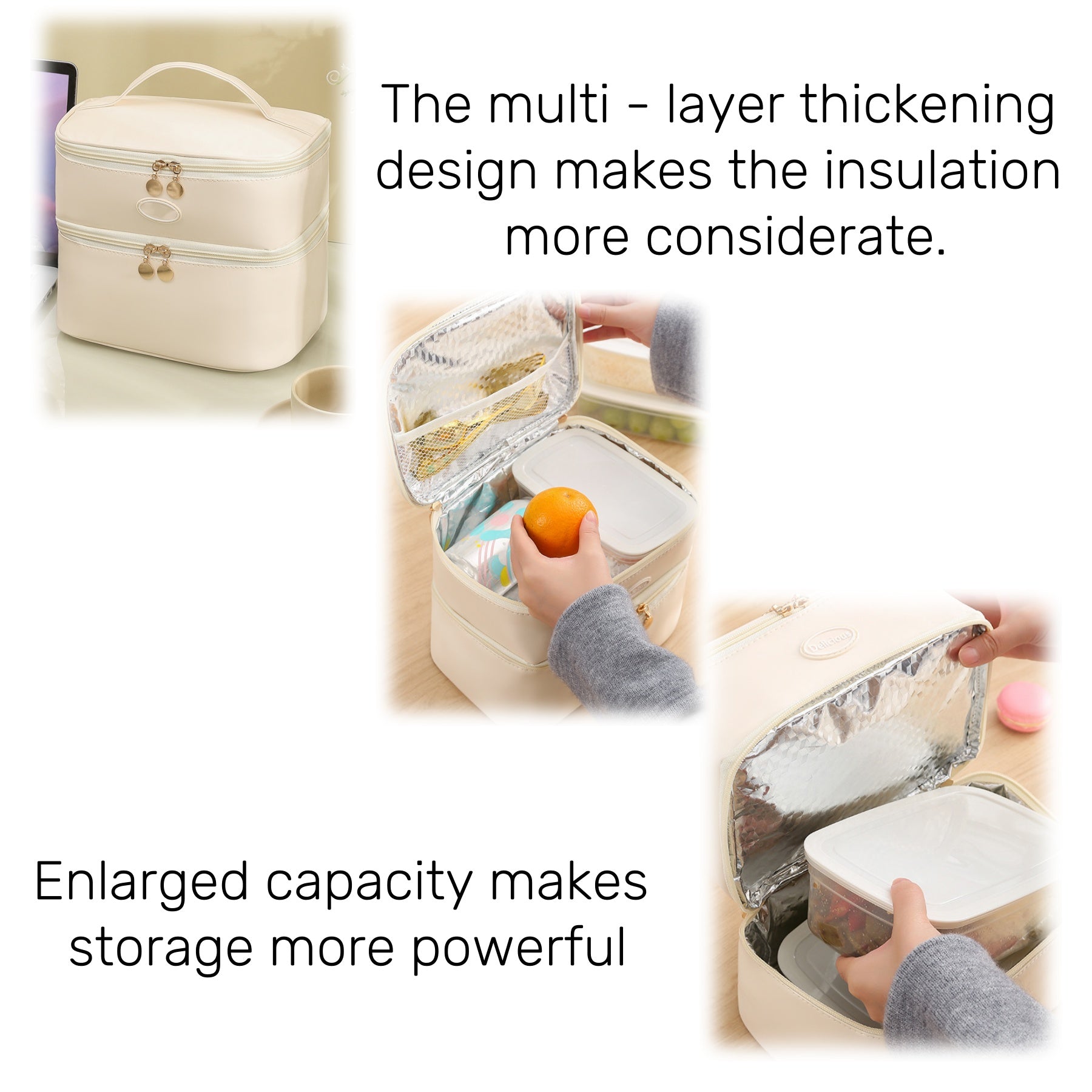 Double - Layer Insulated Lunch Bag