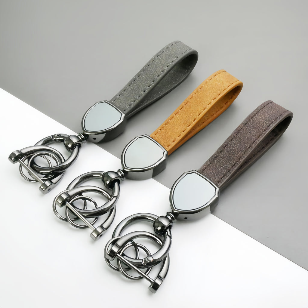 Pu Leather Metal Keychain