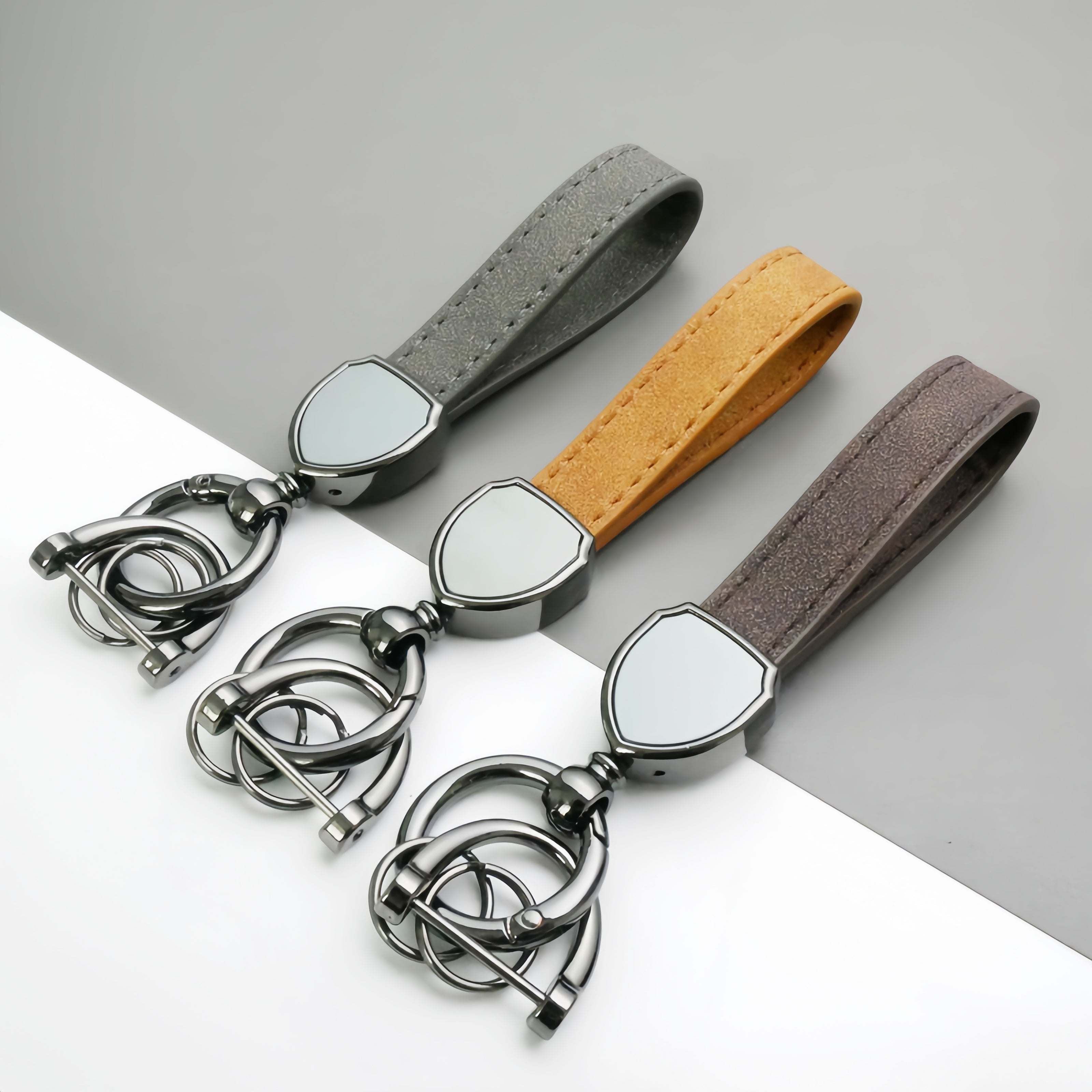 Pu Leather Metal Keychain