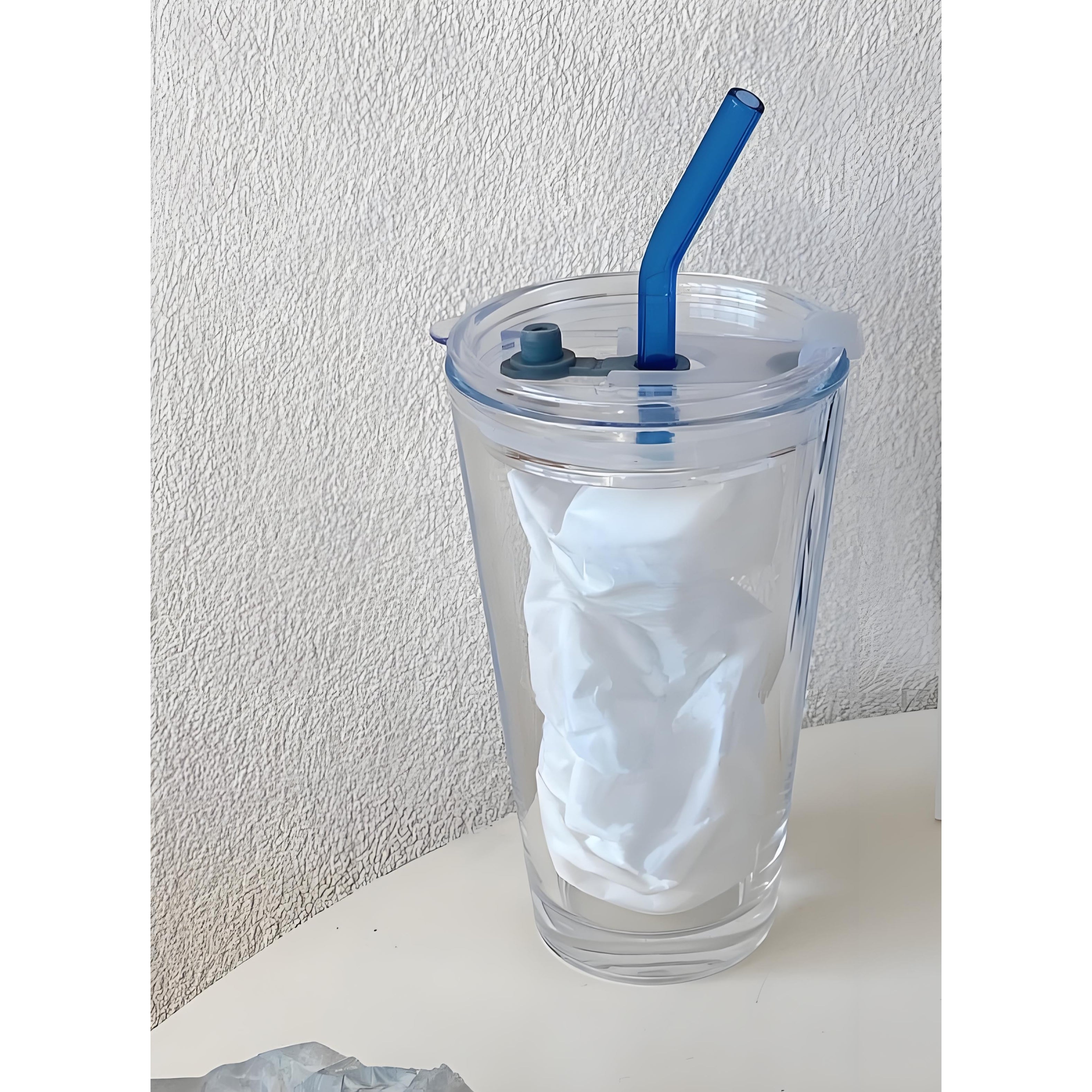 Straight Cylinder Straw Cup With Lid