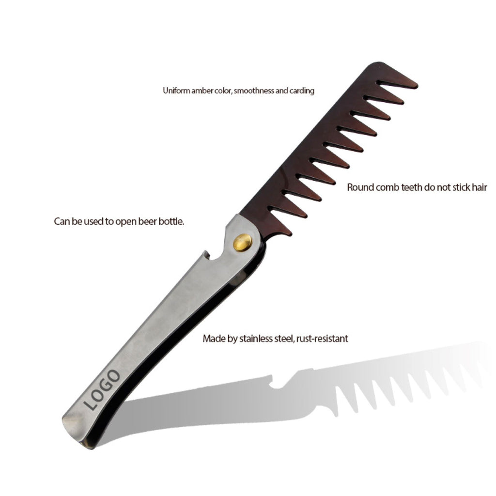 Foldable Comb for Men's Slicked - Back Hairstyles