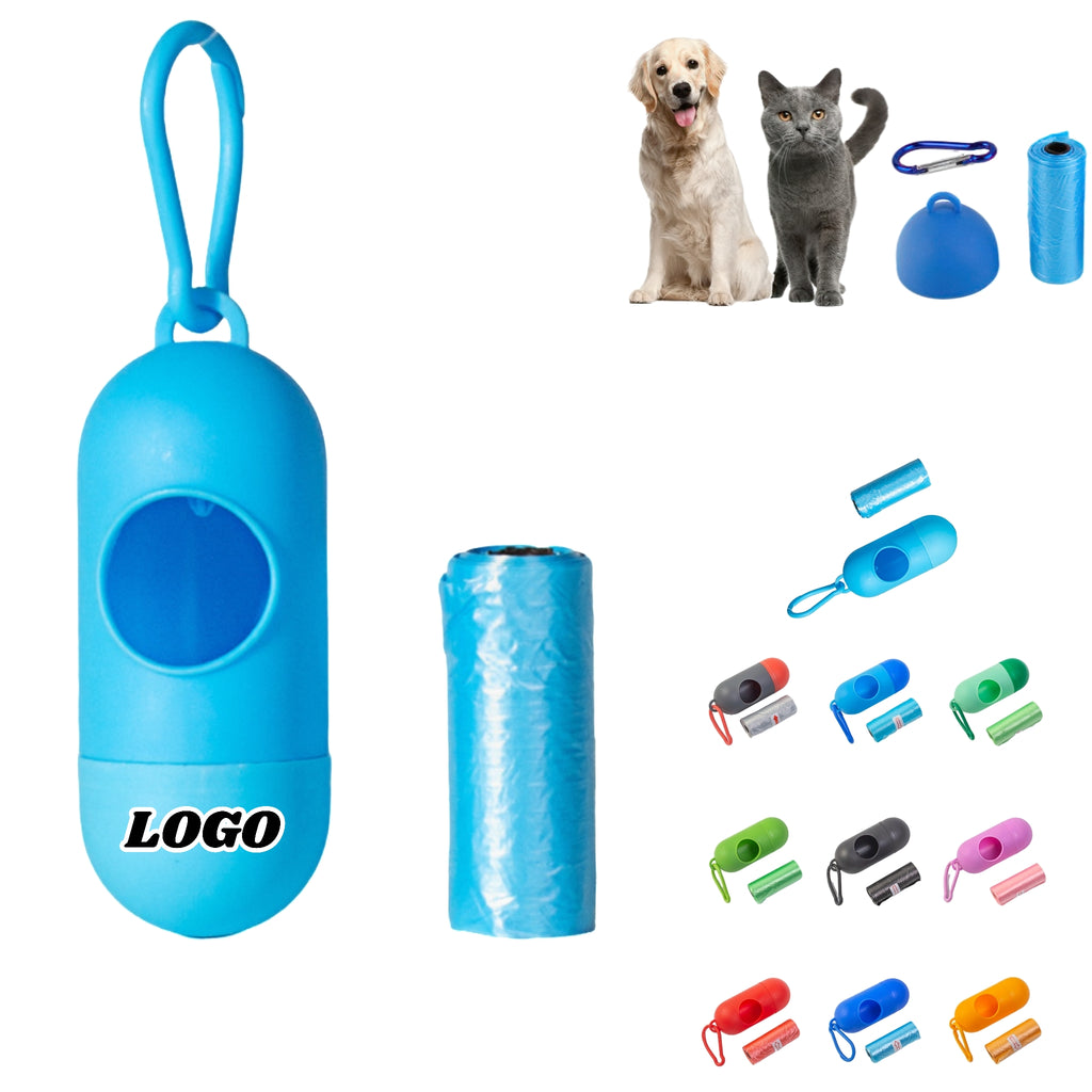 Pet Poop Bag Dispenser Portable Outdoor Dog Walks Leash Clip