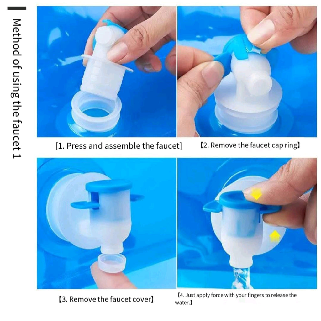 Collapsible 10L Water Bag Camping Faucet For Rv Hiking