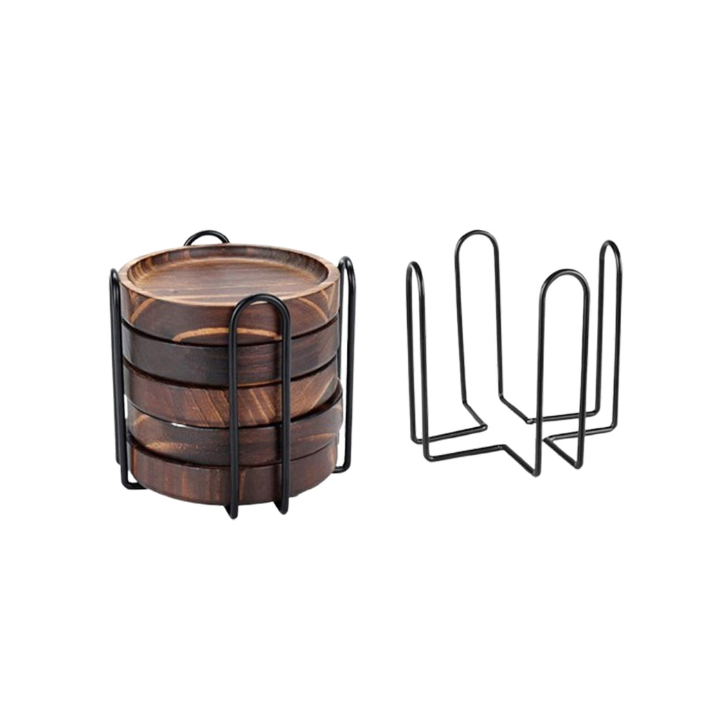5-Piece Wooden Coaster Set For Drinks