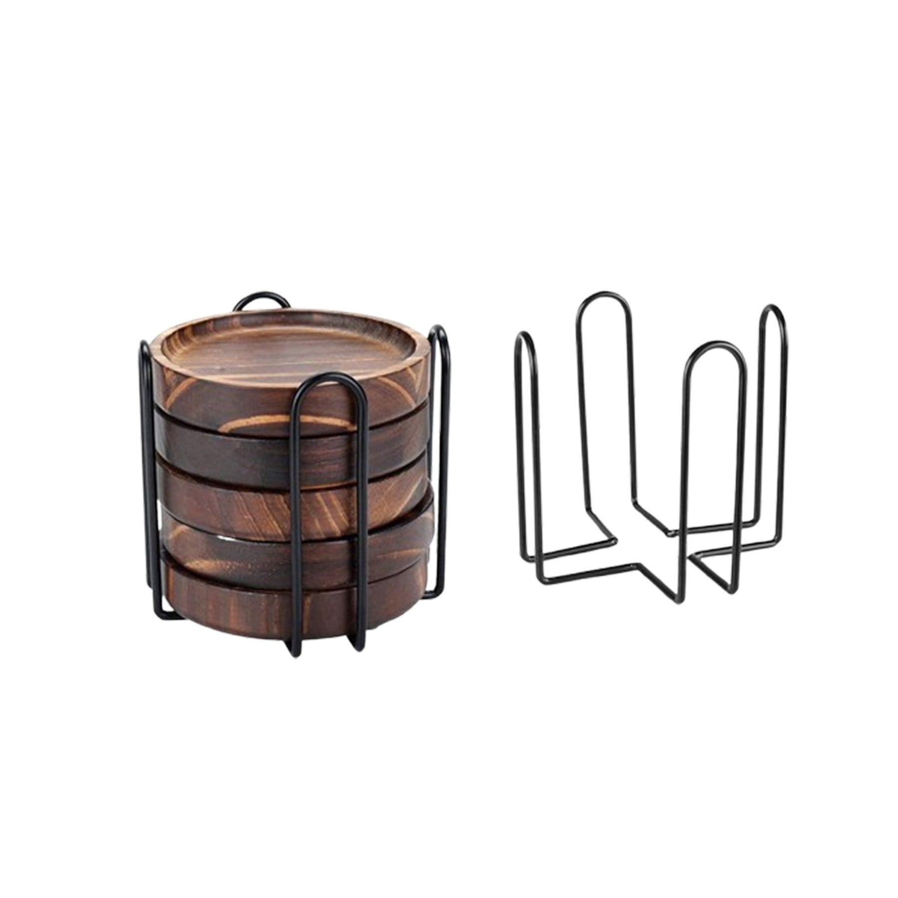 5-Piece Wooden Coaster Set For Drinks
