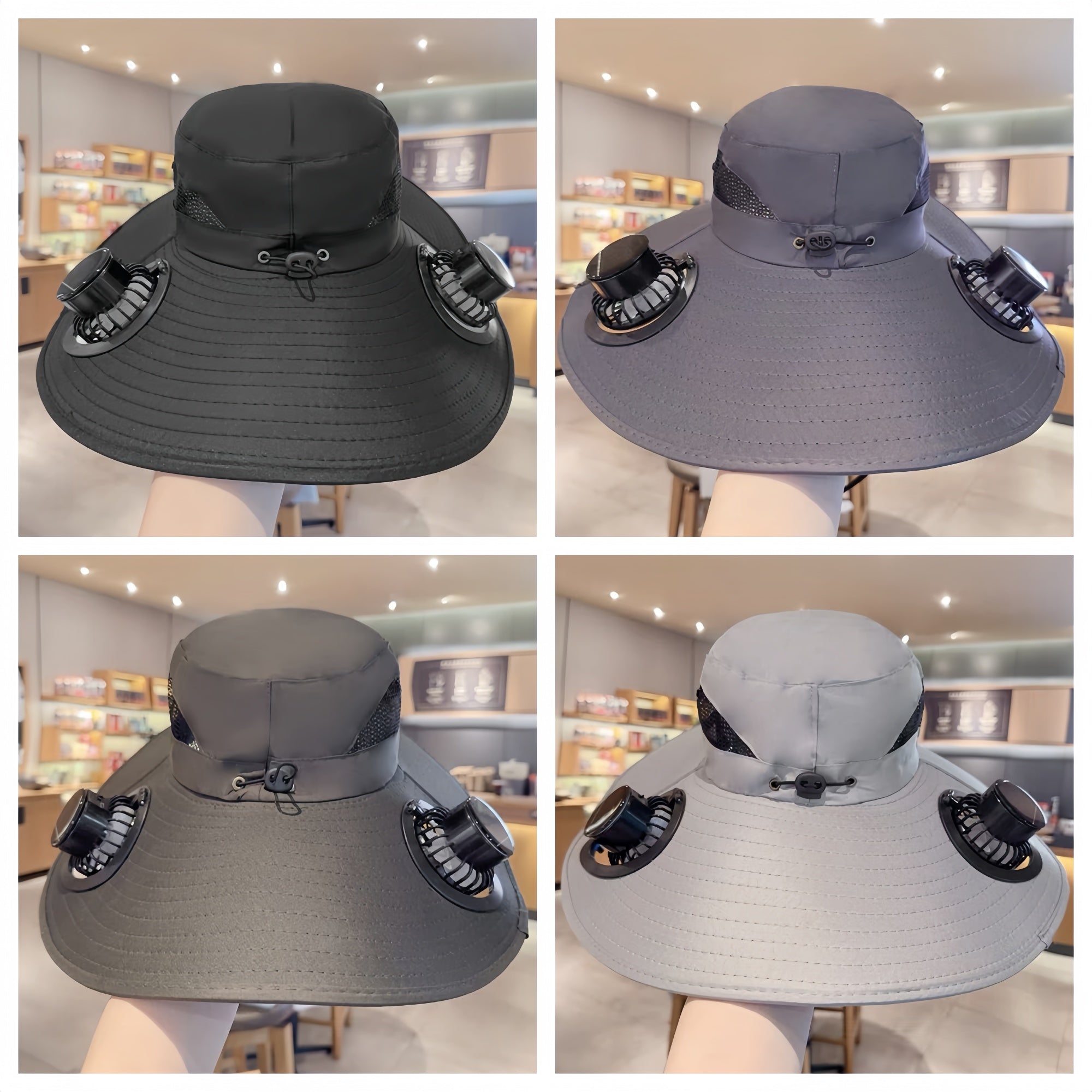 Solar-Powered Dual-Fan Fisherman Hat