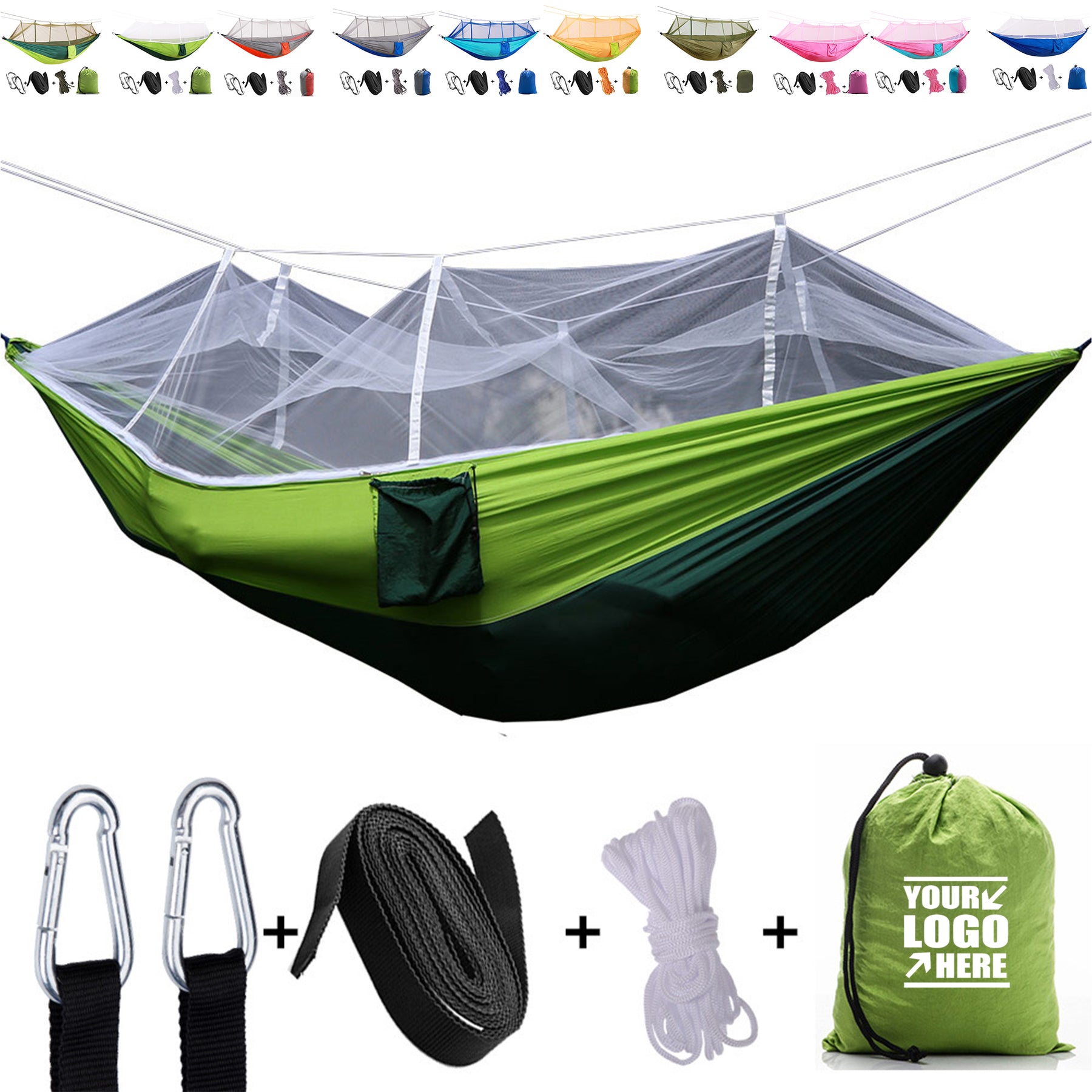 Portable Hammocks Parachute With Mosquito Net