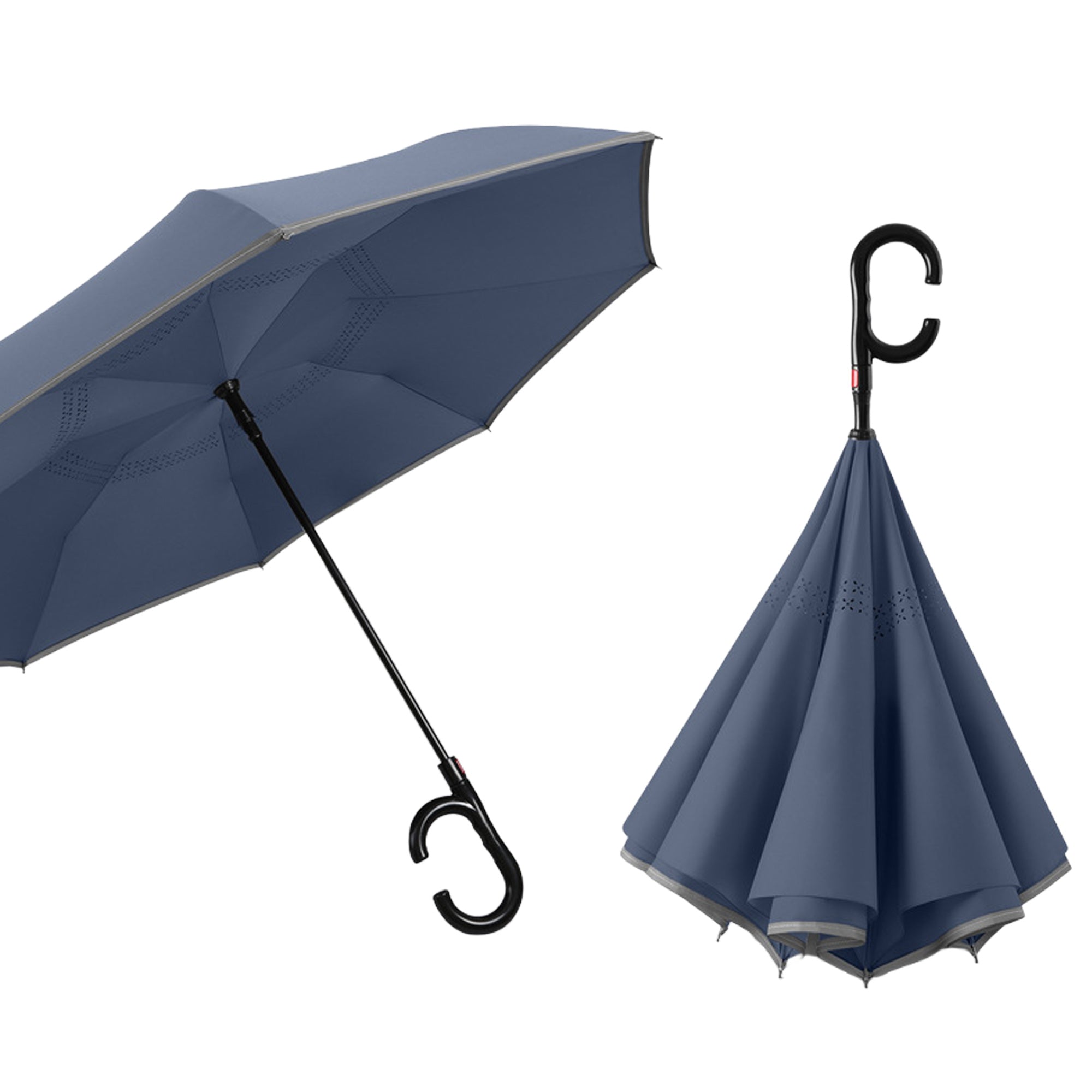 German-Style C-Handle Auto Reverse Double-Layer Umbrella