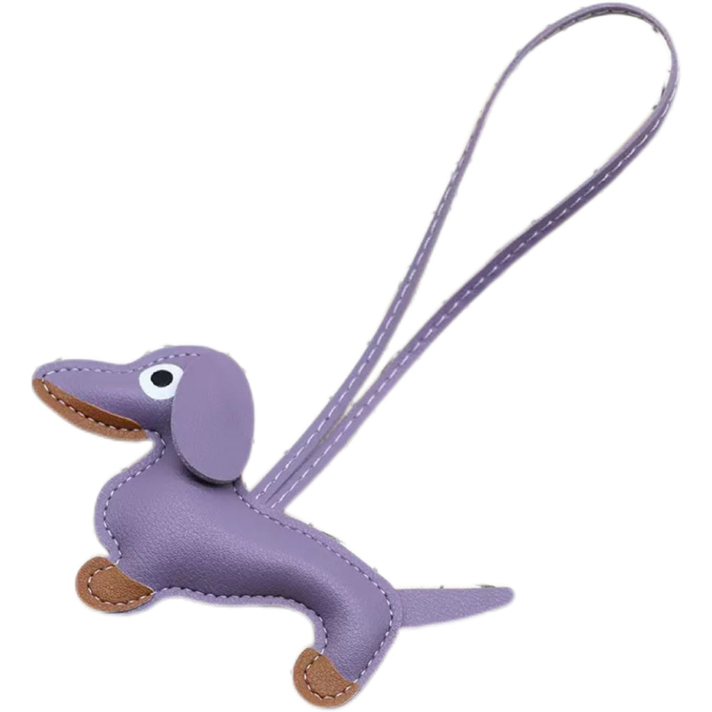 PU Leather Dachshund Keychain Bag Charm Car Ornament