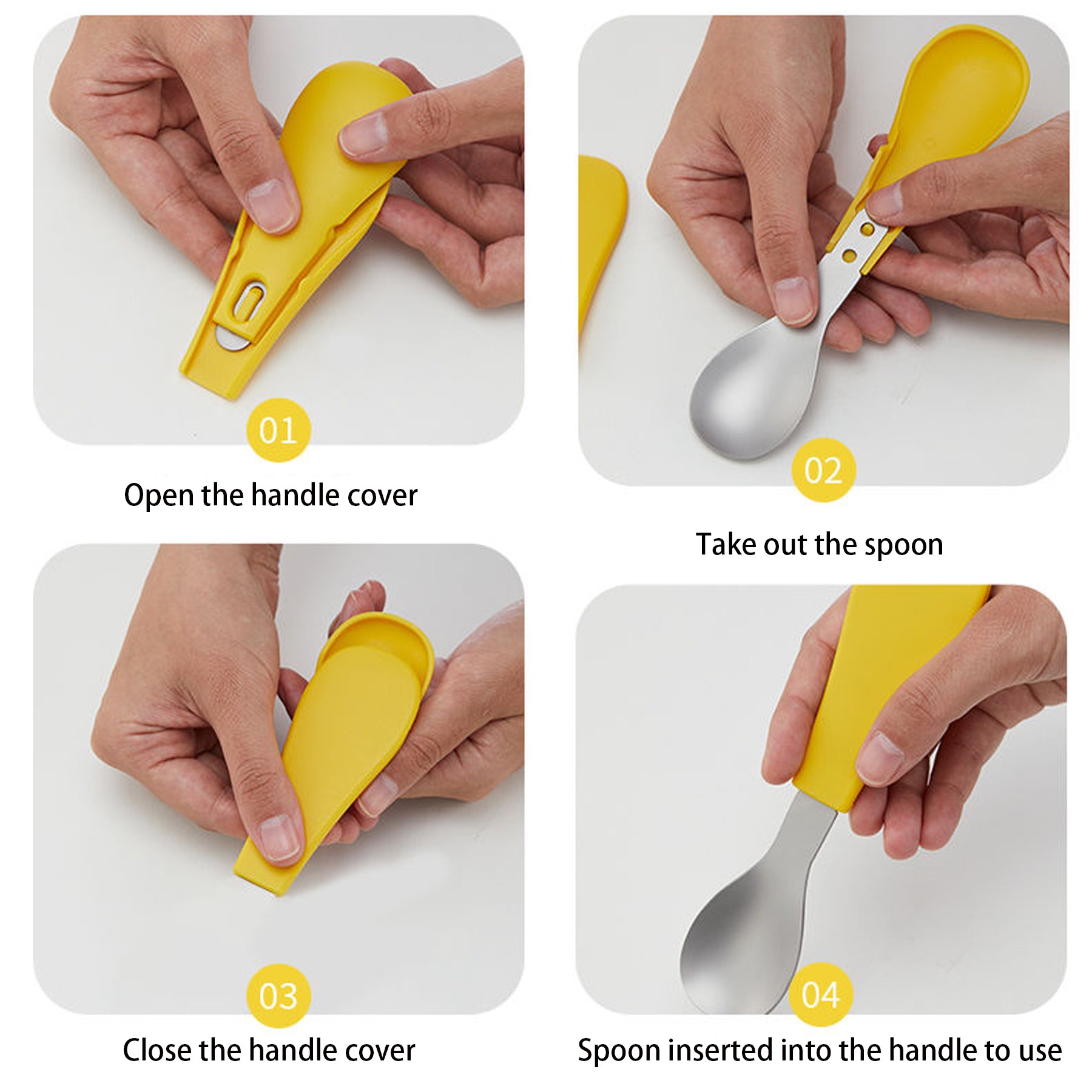 Folding Spoon And Fork Set With Keychain