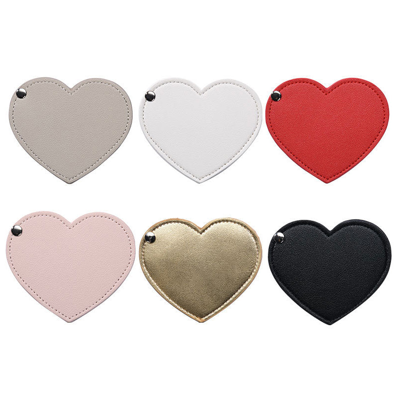 Heart-Shaped Portable Folding Rotating Makeup Mirror