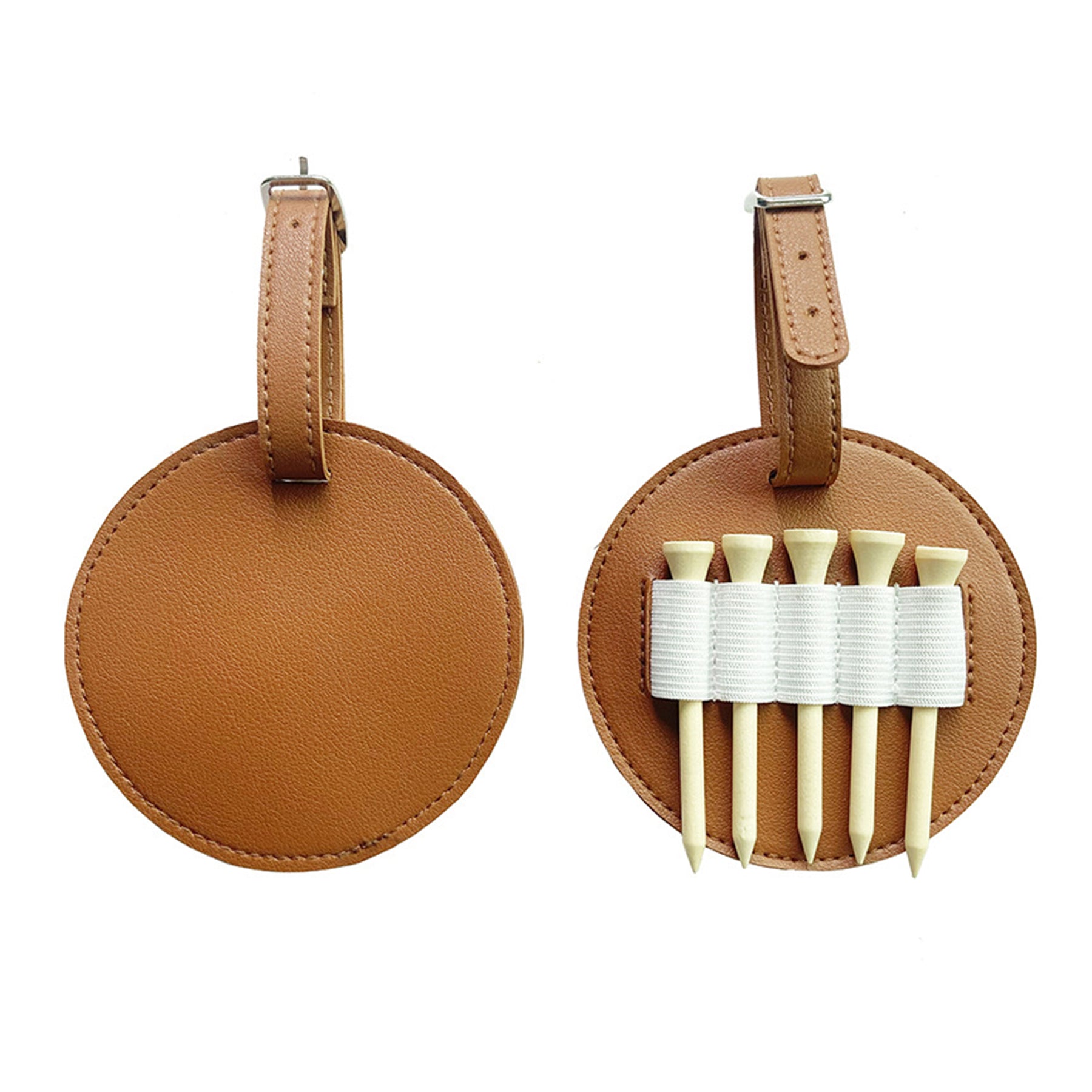 Waist Hanging Leather Golf Ball Tees Storage Bag