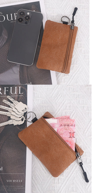 Canvas Coin Purse With Zipper
