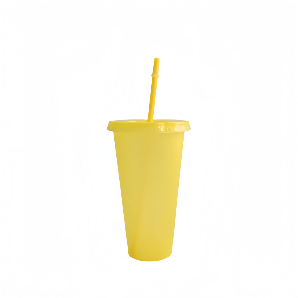 Straw And Lid Plastic Water Cup