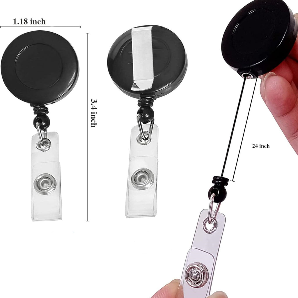 Retractable Round Clear Badge Reel With Belt Clip