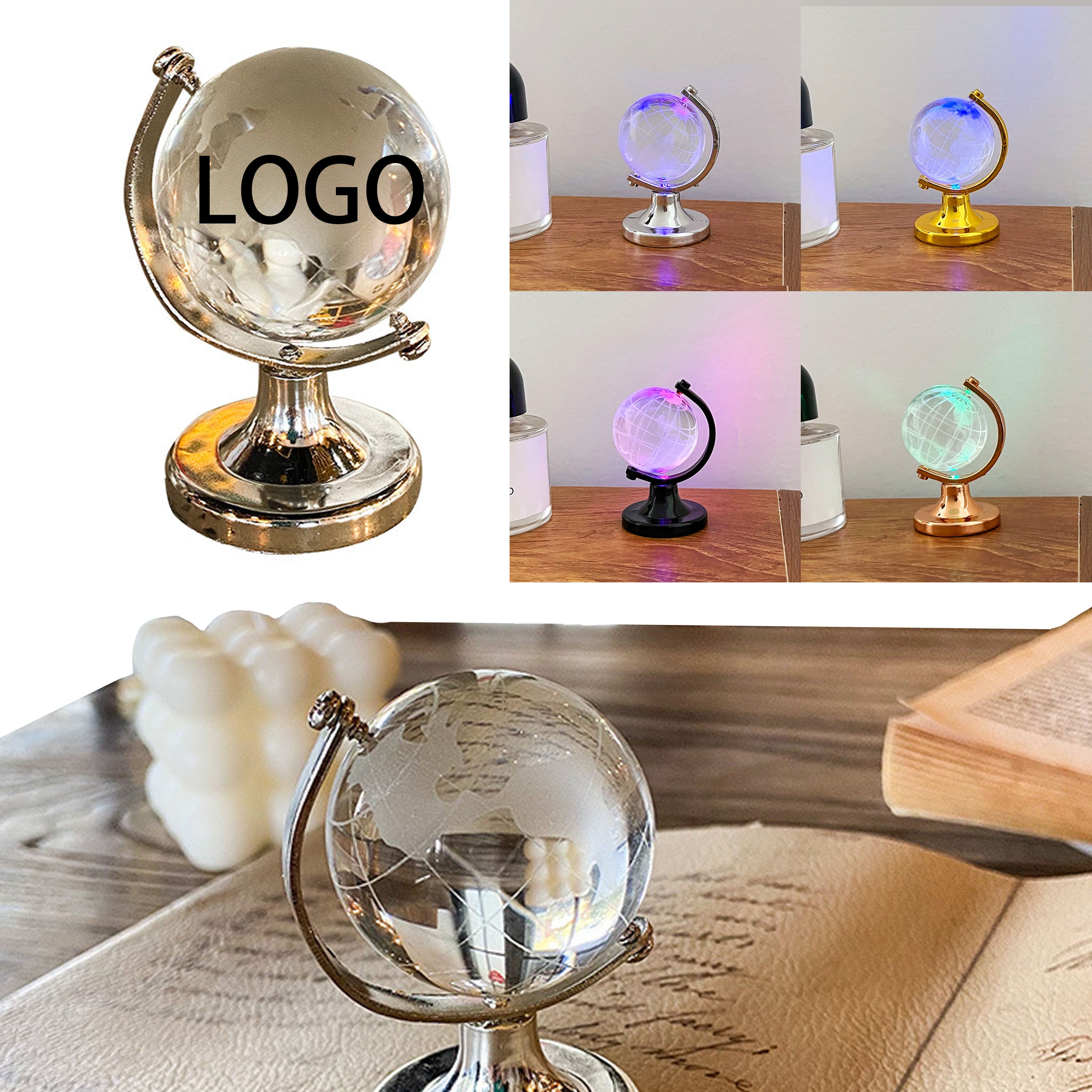 Transparent Luminous Plate Mini Decorative Globe Ornament