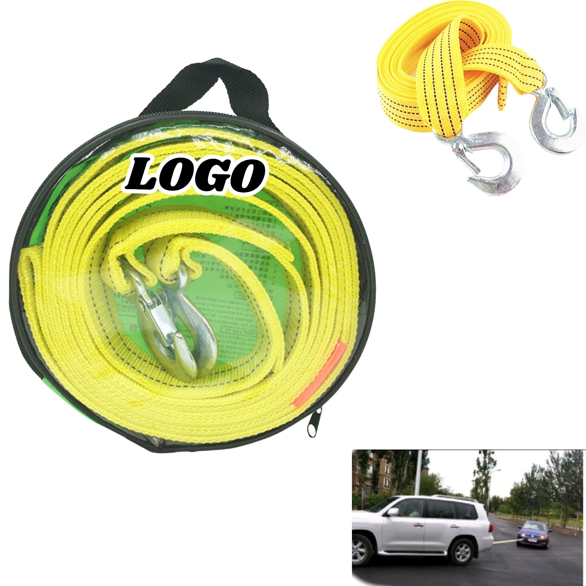 Heavy Duty 5 Ton Recovery Tow Strap With Hook