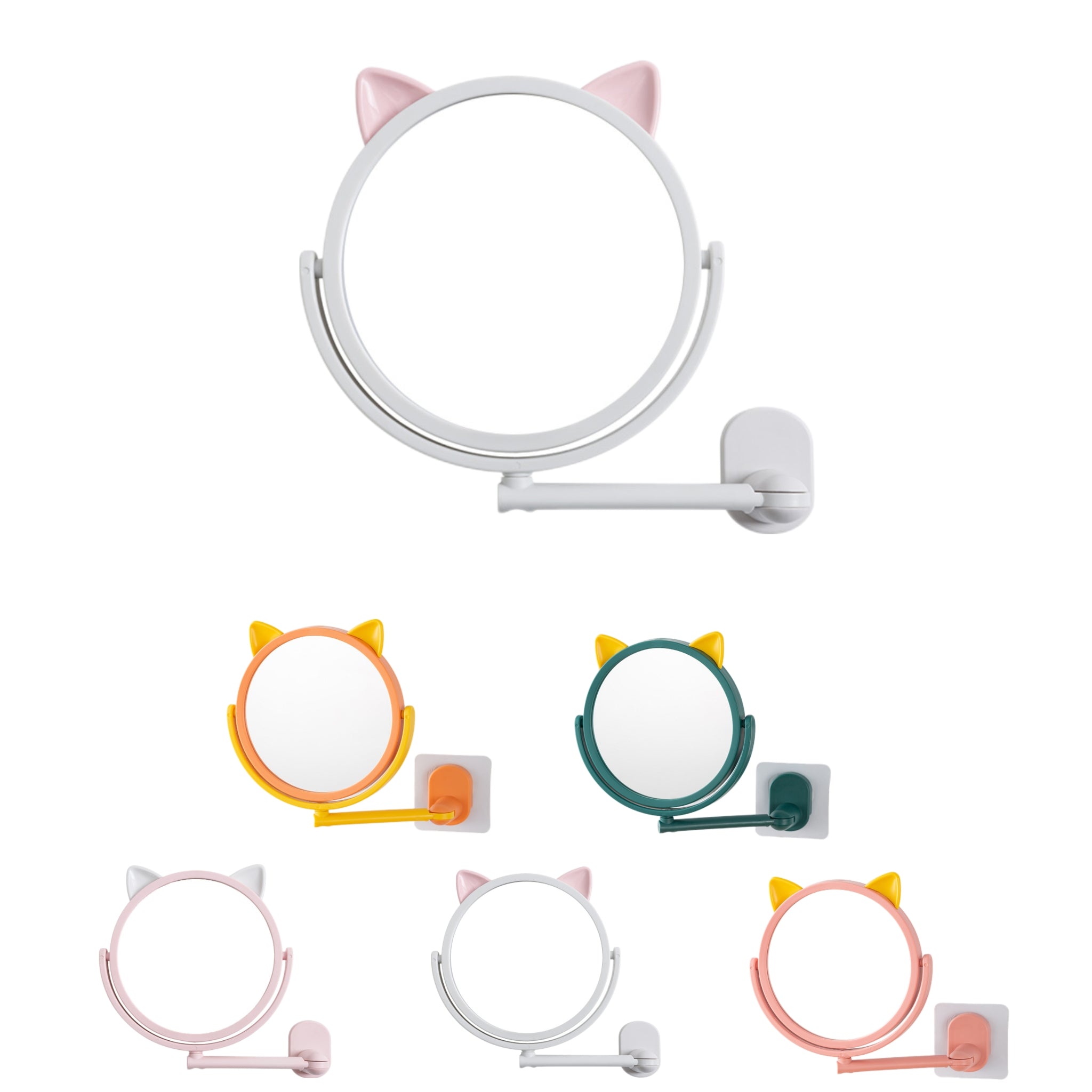 Suction Mounted Rotatable Vanity Mirror Without Drilling