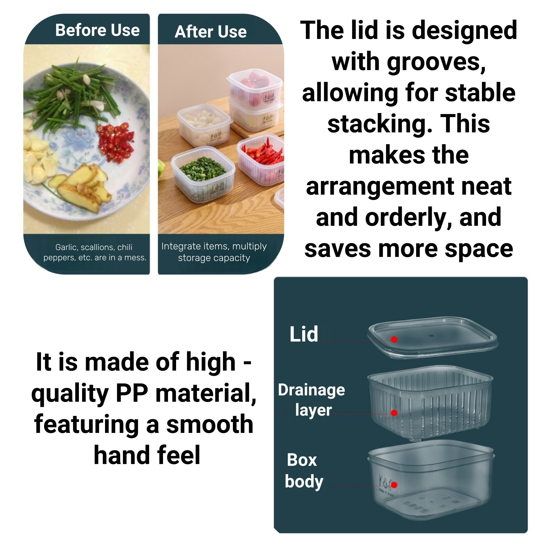 Transparent PP - Material Storage Box