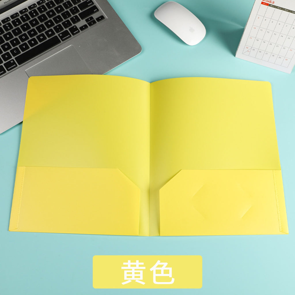 Color Pp Office Study Storage Double Slip Pocket Folders