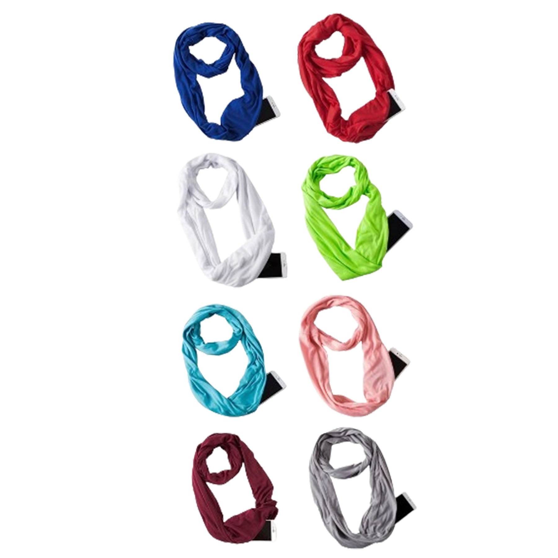 Infinity Loop Scarf Hidden Zipper Pocket