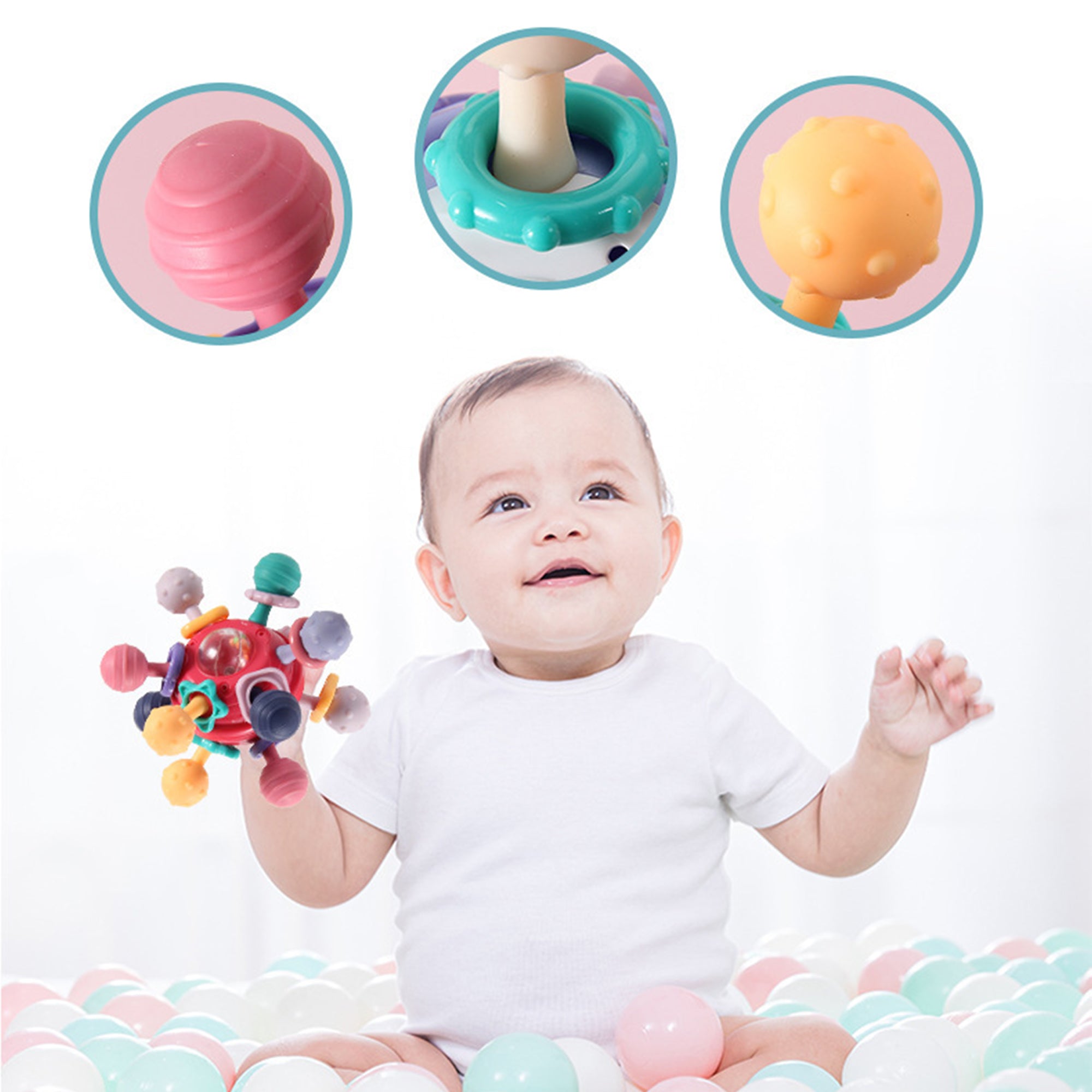 Vibrant Sensory Teething Toy For Baby
