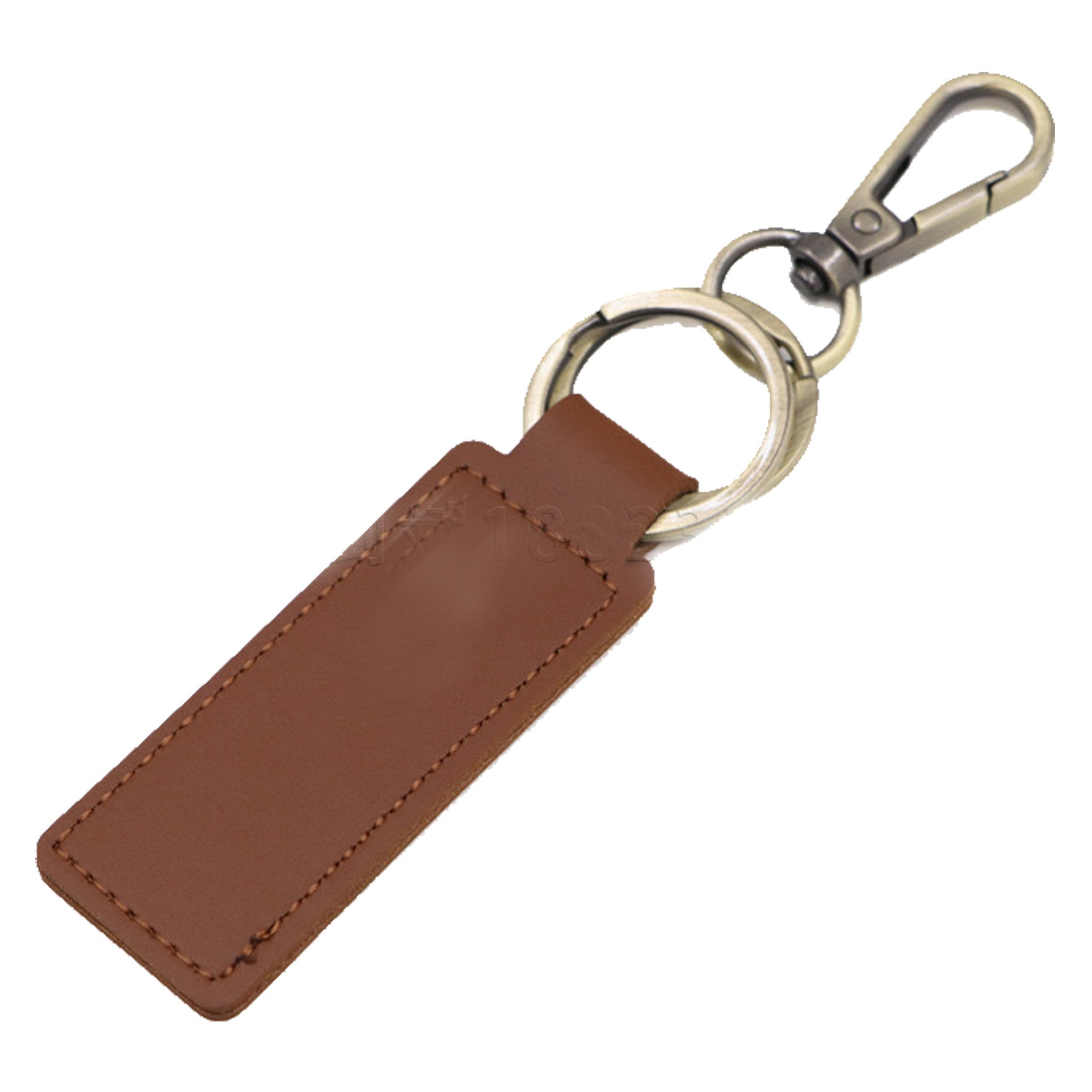 Double Loop Leather Keychain