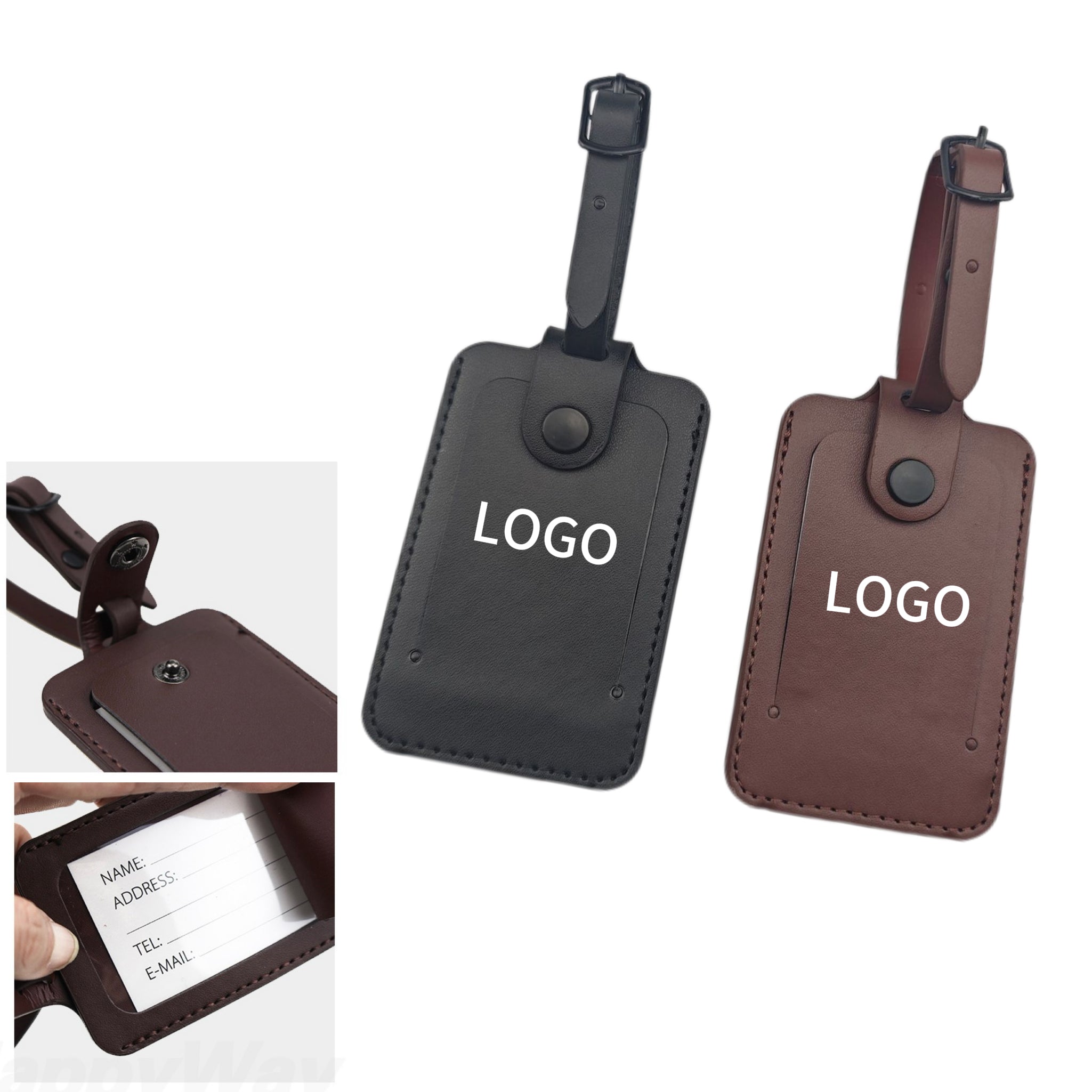 PU Snap Button Luggage Tag
