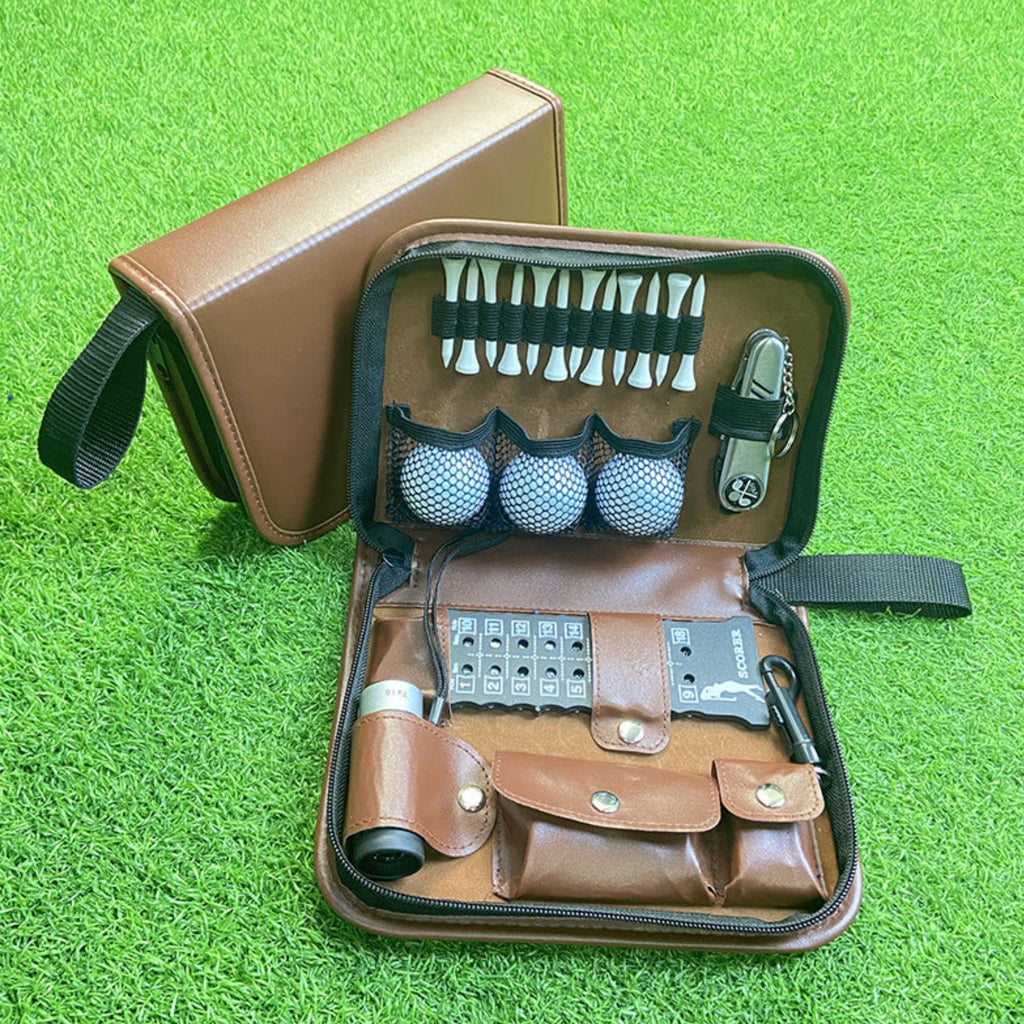 Large-capacity Golf Accessory Storage Leather Bag