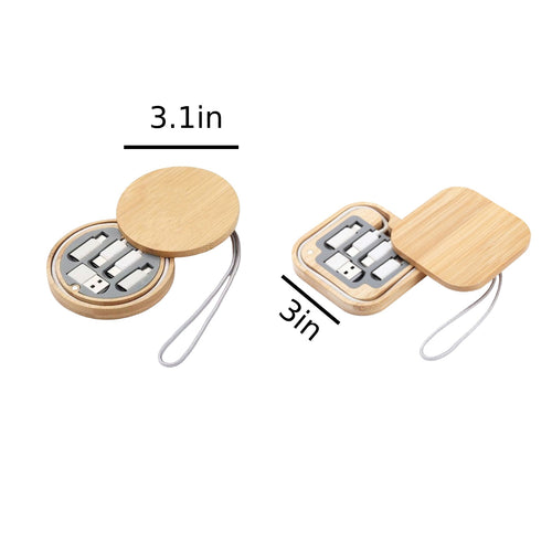 Bamboo Multifunctional Cable Storage Box