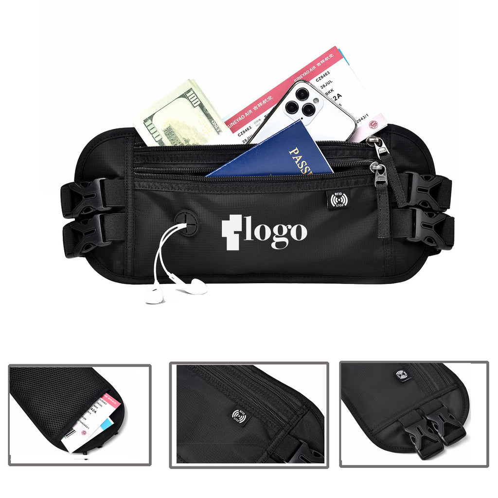 Rfid Blocking Money Belt Travel Pouch Waist Stash