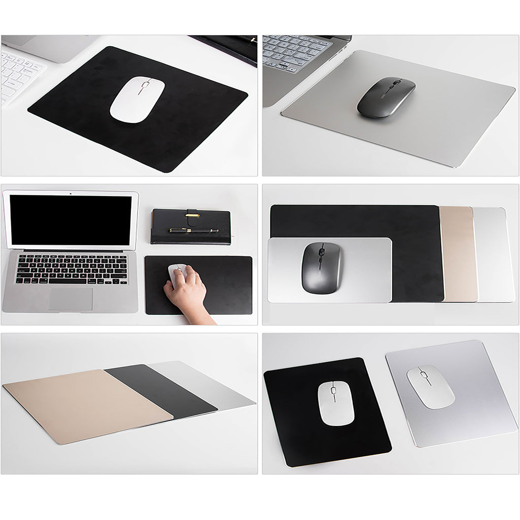 Dual-Sided Aluminum And Pu Leather Mouse Pad
